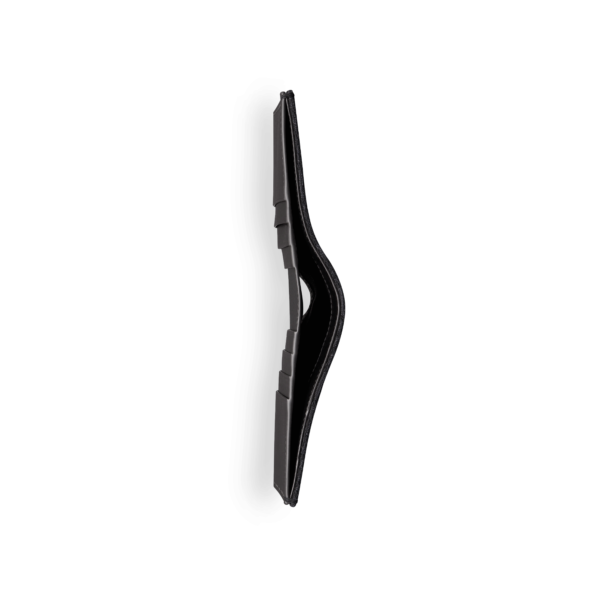 竖版双折钱包 黑色 Oblique 印花面料 E06