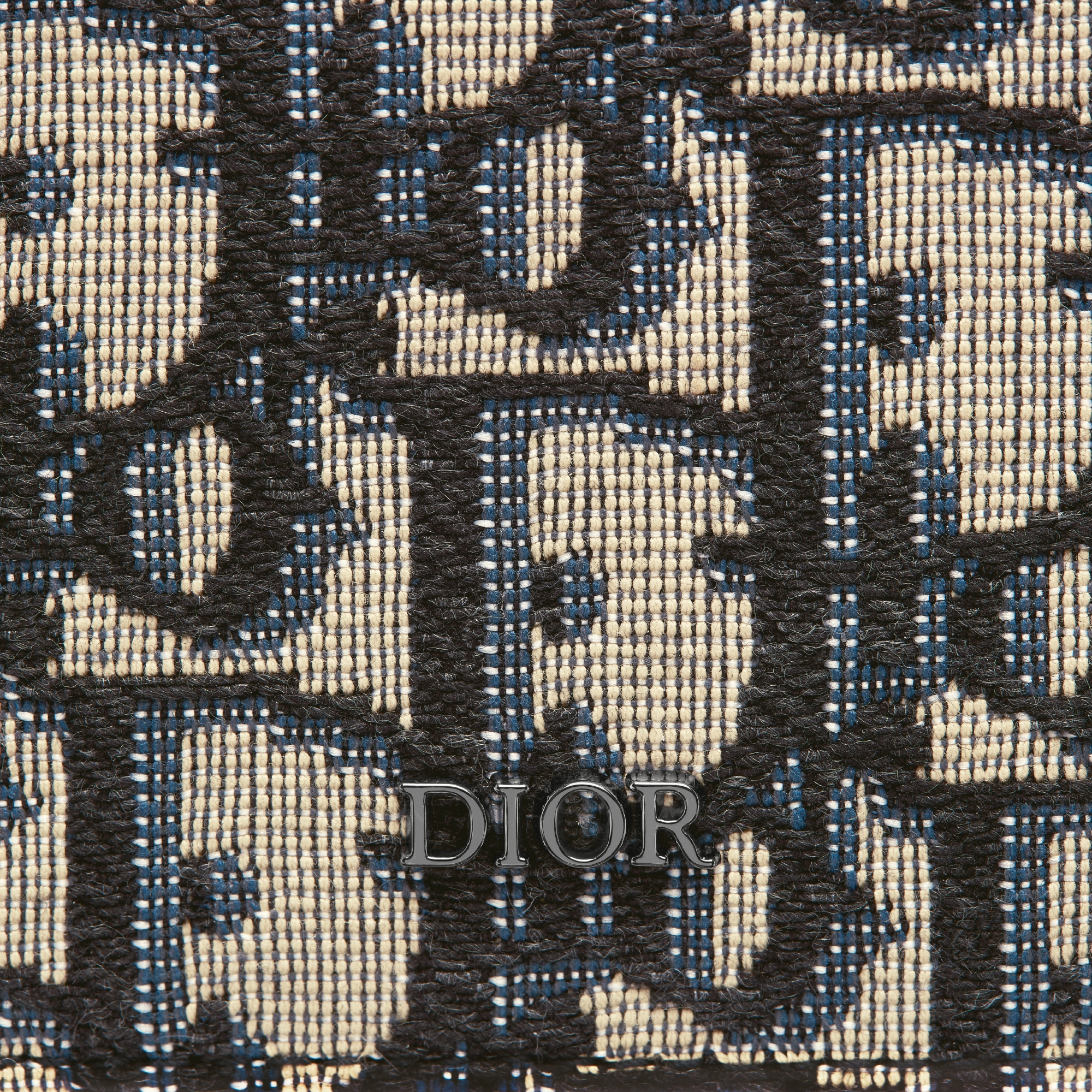 竖版双折钱包 米色和黑色 Oblique 印花面料 E09