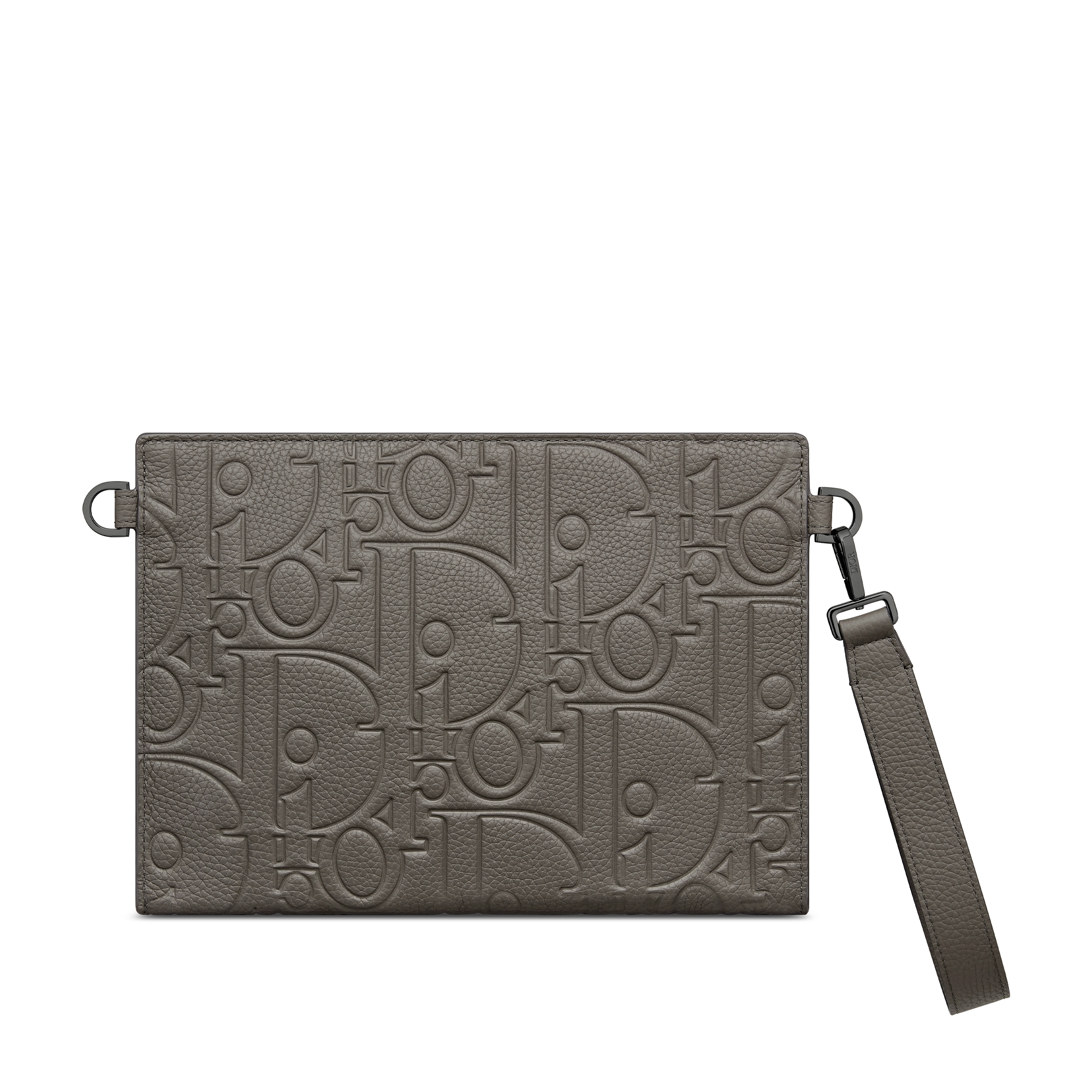 A5 三角形手拿包 灰色 Dior Gravity 印花效果皮革 E08