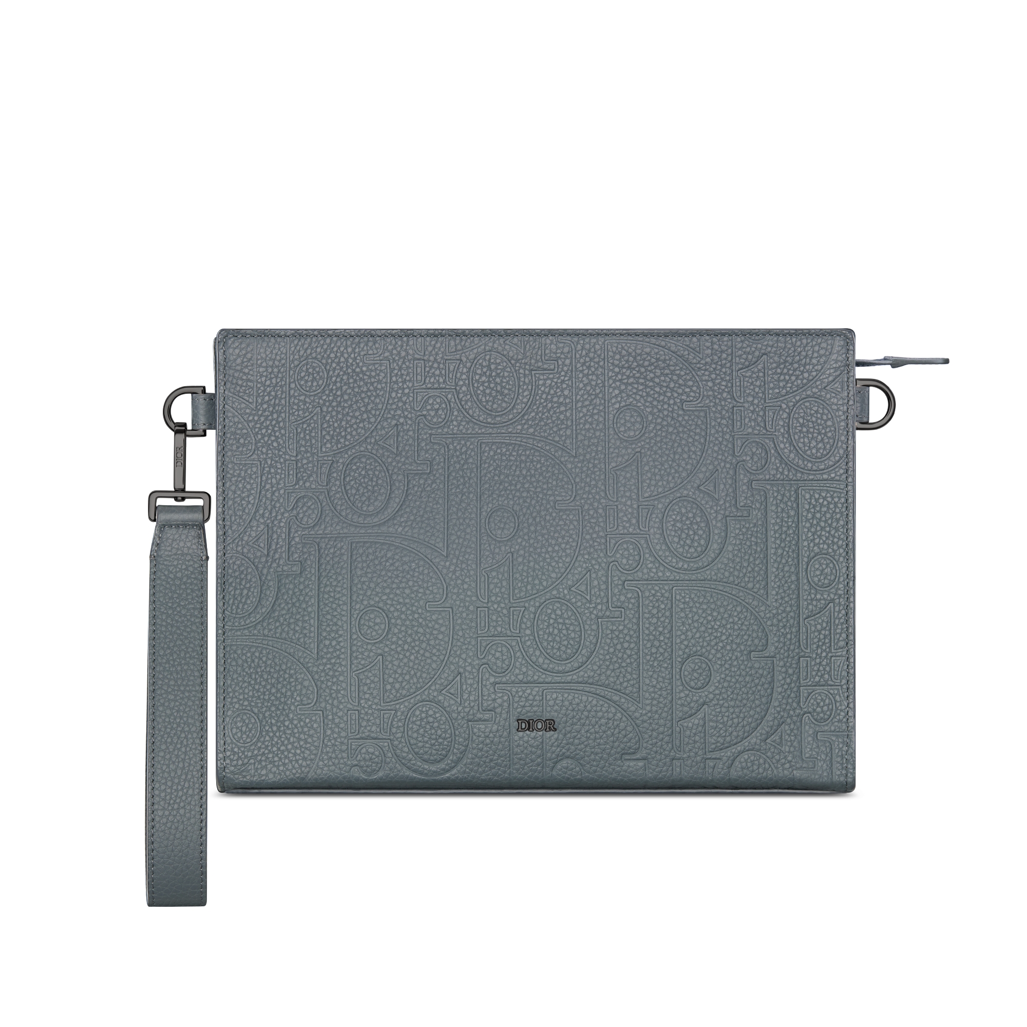 A5 三角形手拿包 深灰色 Dior Gravity 印花效果皮革 E01