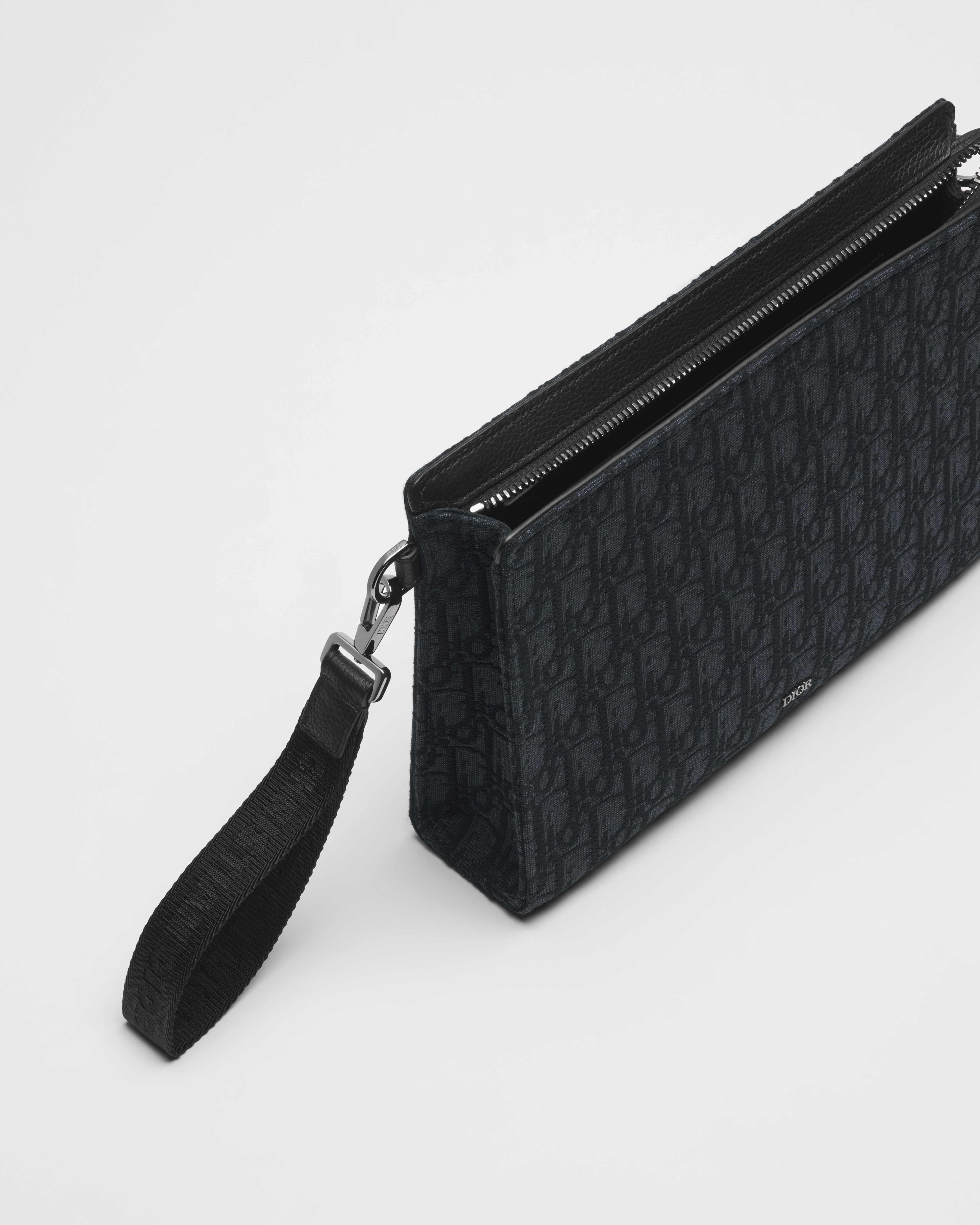 A5 三角形手拿包 黑色 Oblique 印花面料 E12