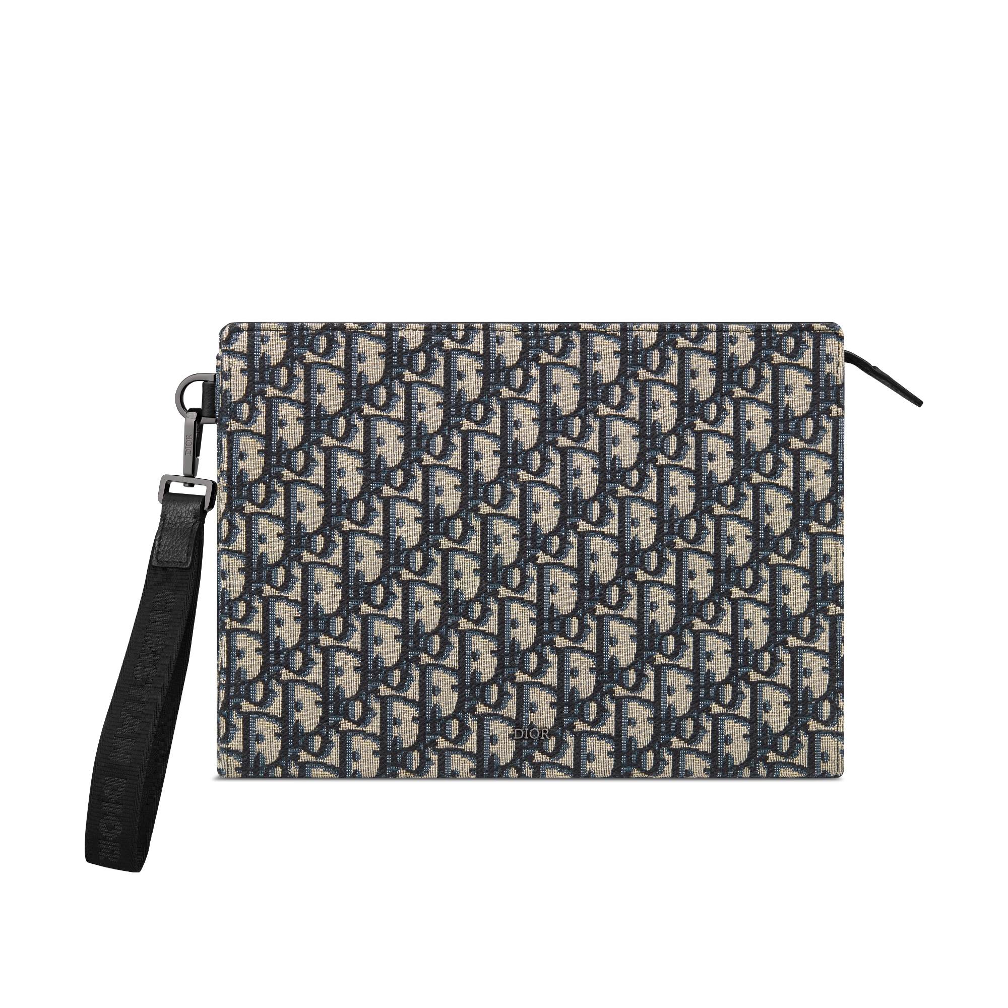 A5 三角形手拿包 米色和黑色 Oblique 印花面料 E01