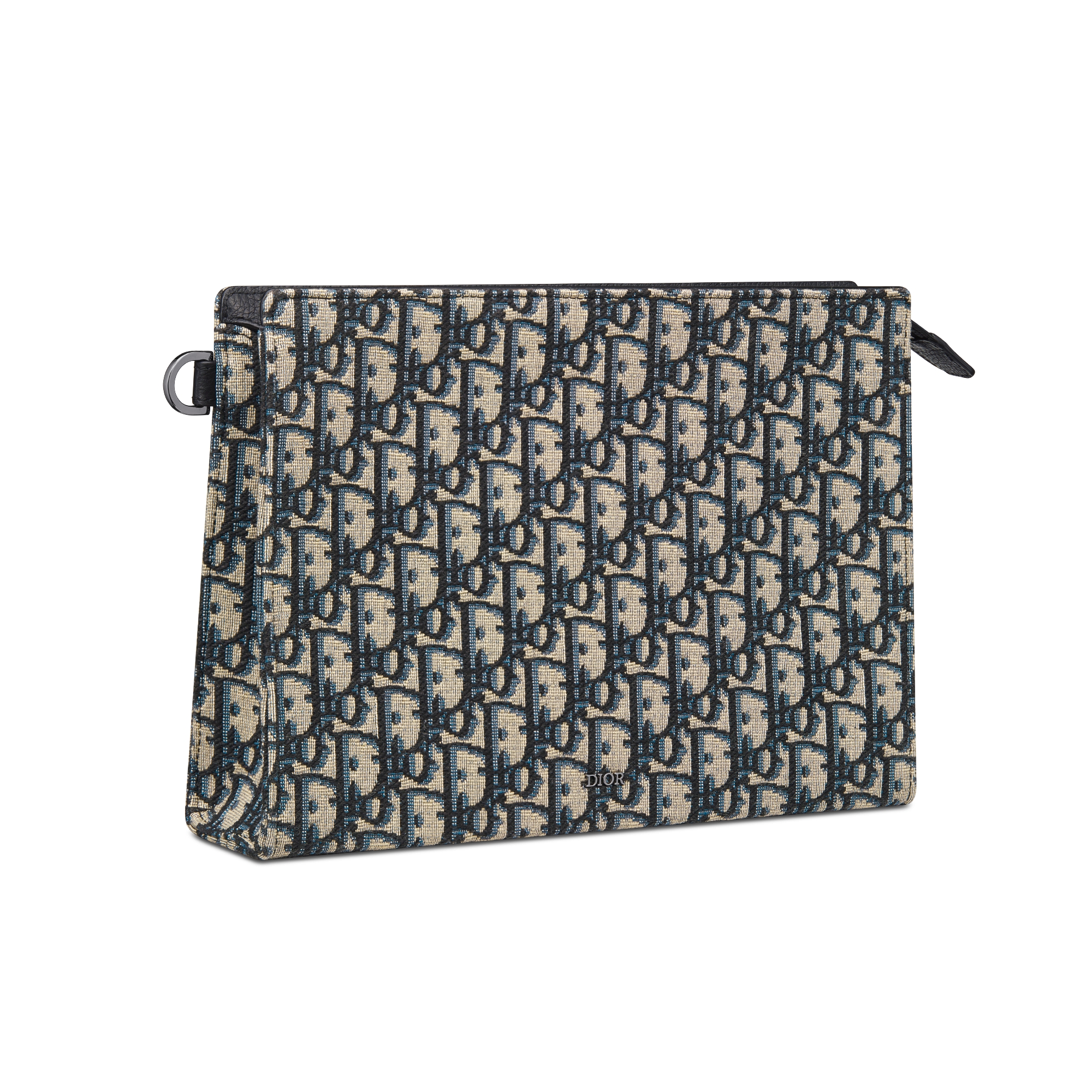 A5 三角形手拿包 米色和黑色 Oblique 印花面料 E03