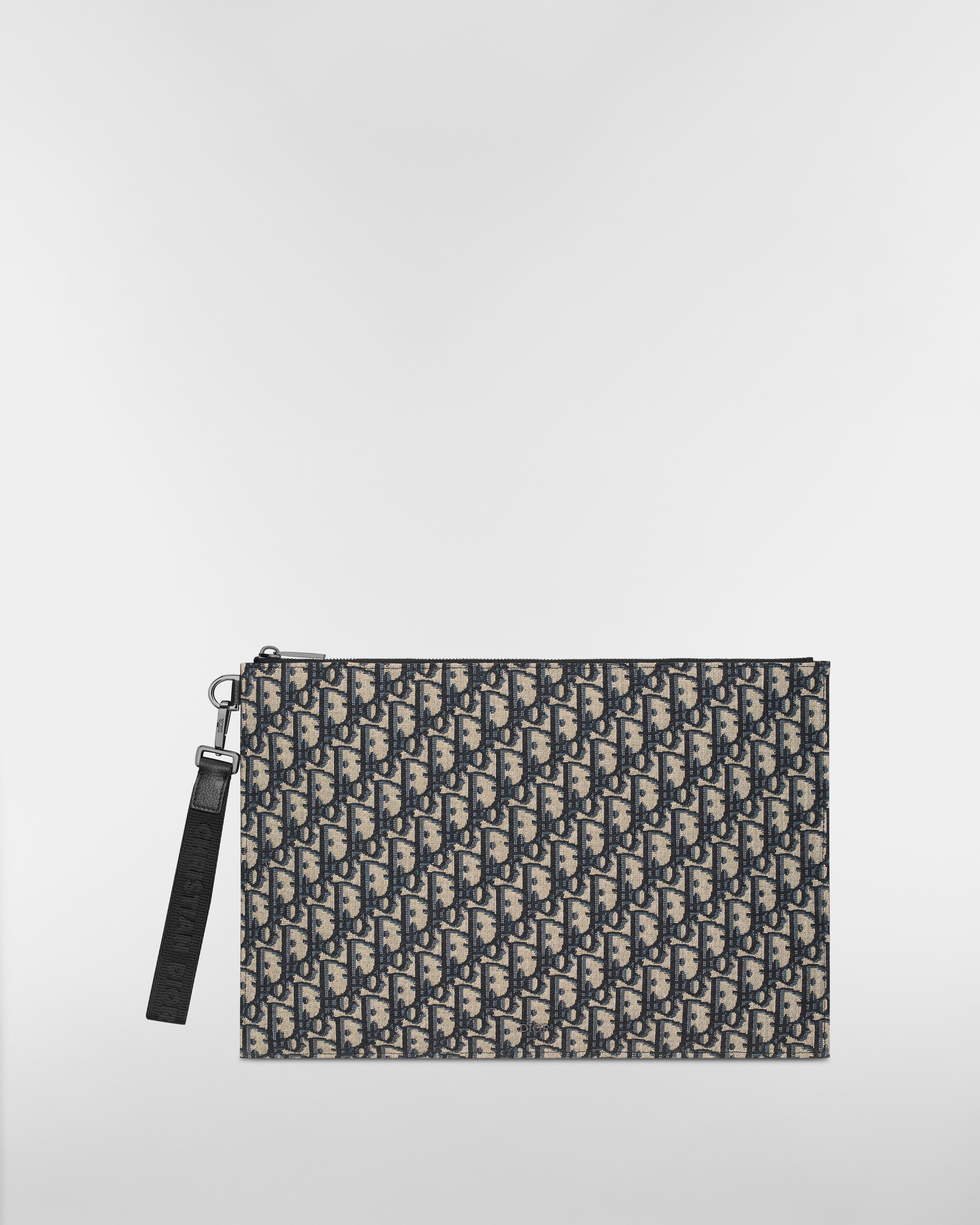 A4 手拿包 米色和黑色 Oblique 印花面料 E01