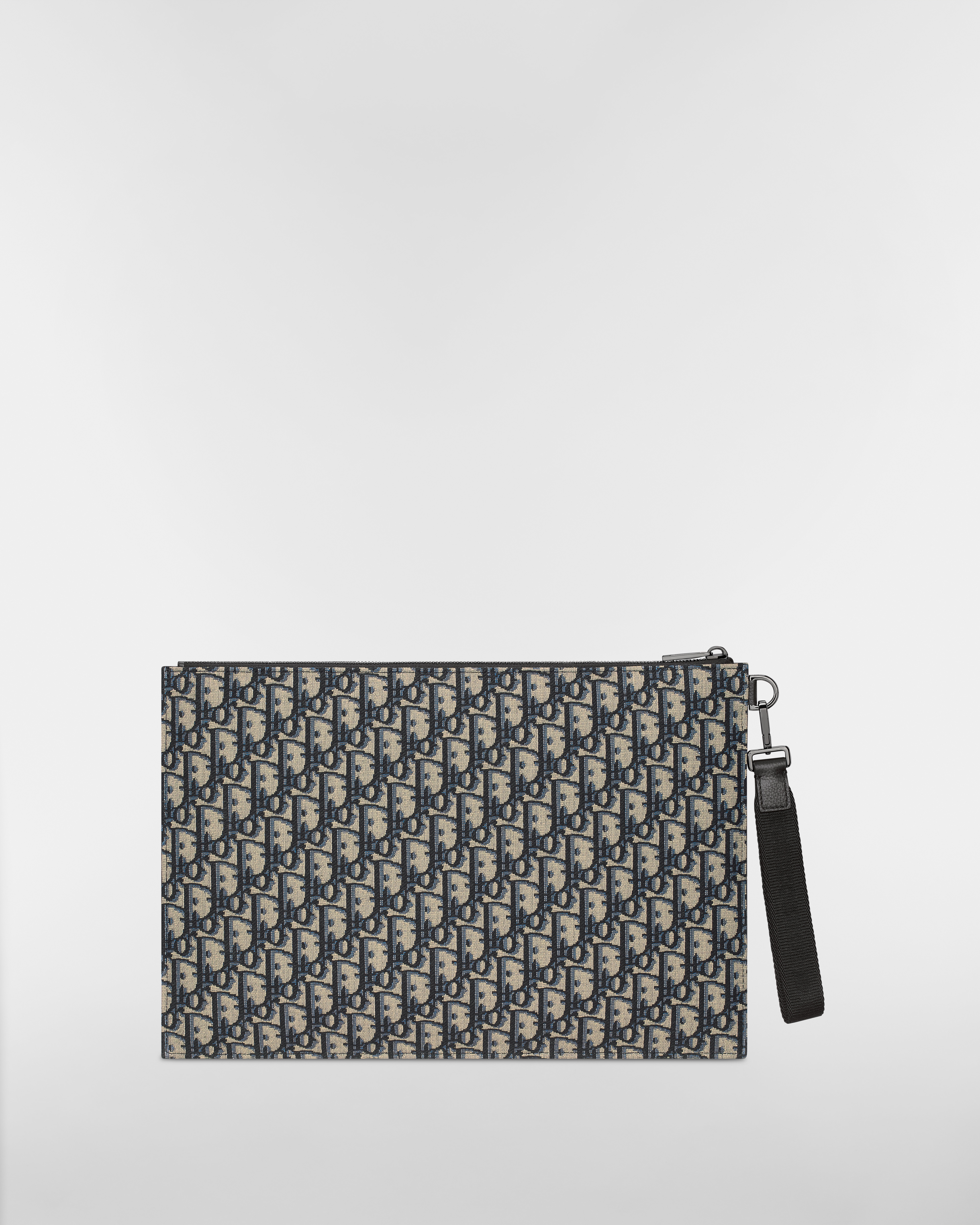 A4 手拿包 米色和黑色 Oblique 印花面料 E08