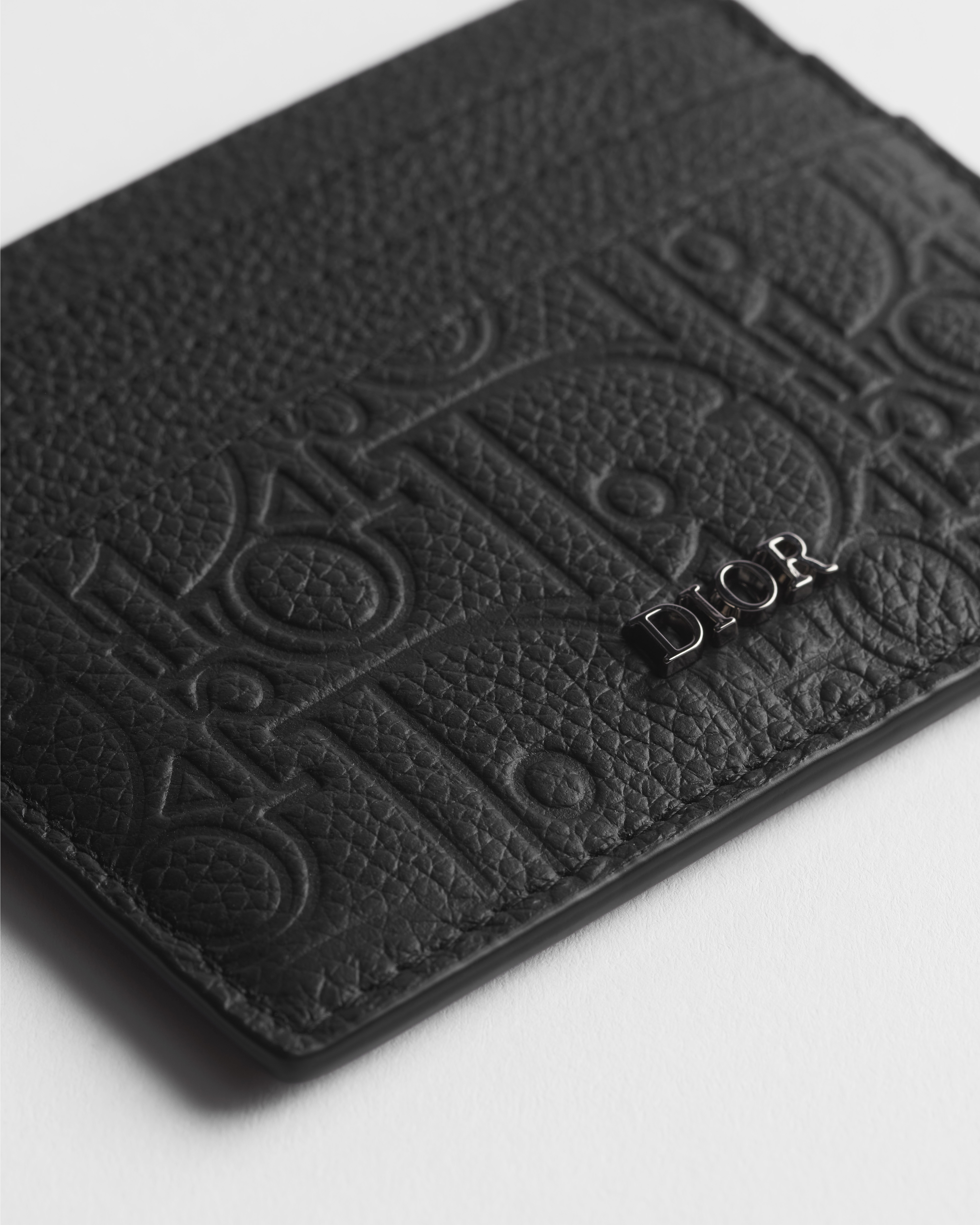 卡夹 黑色 Dior Gravity 印花效果皮革 E09
