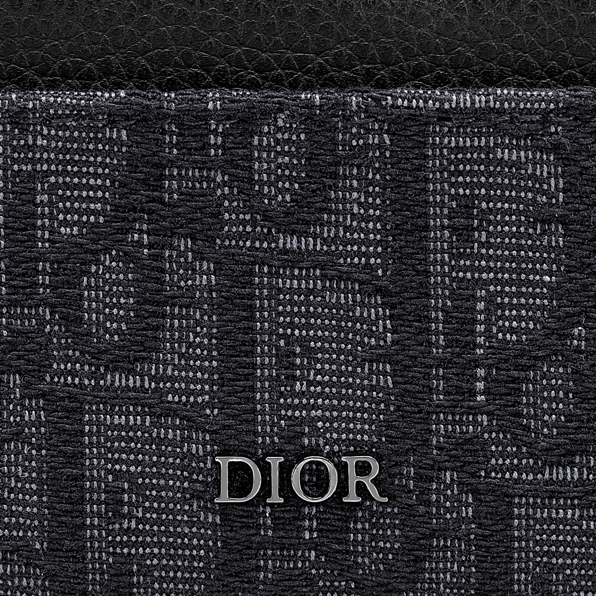 卡夹 黑色 Oblique 印花面料和黑色粒面牛皮革 E09