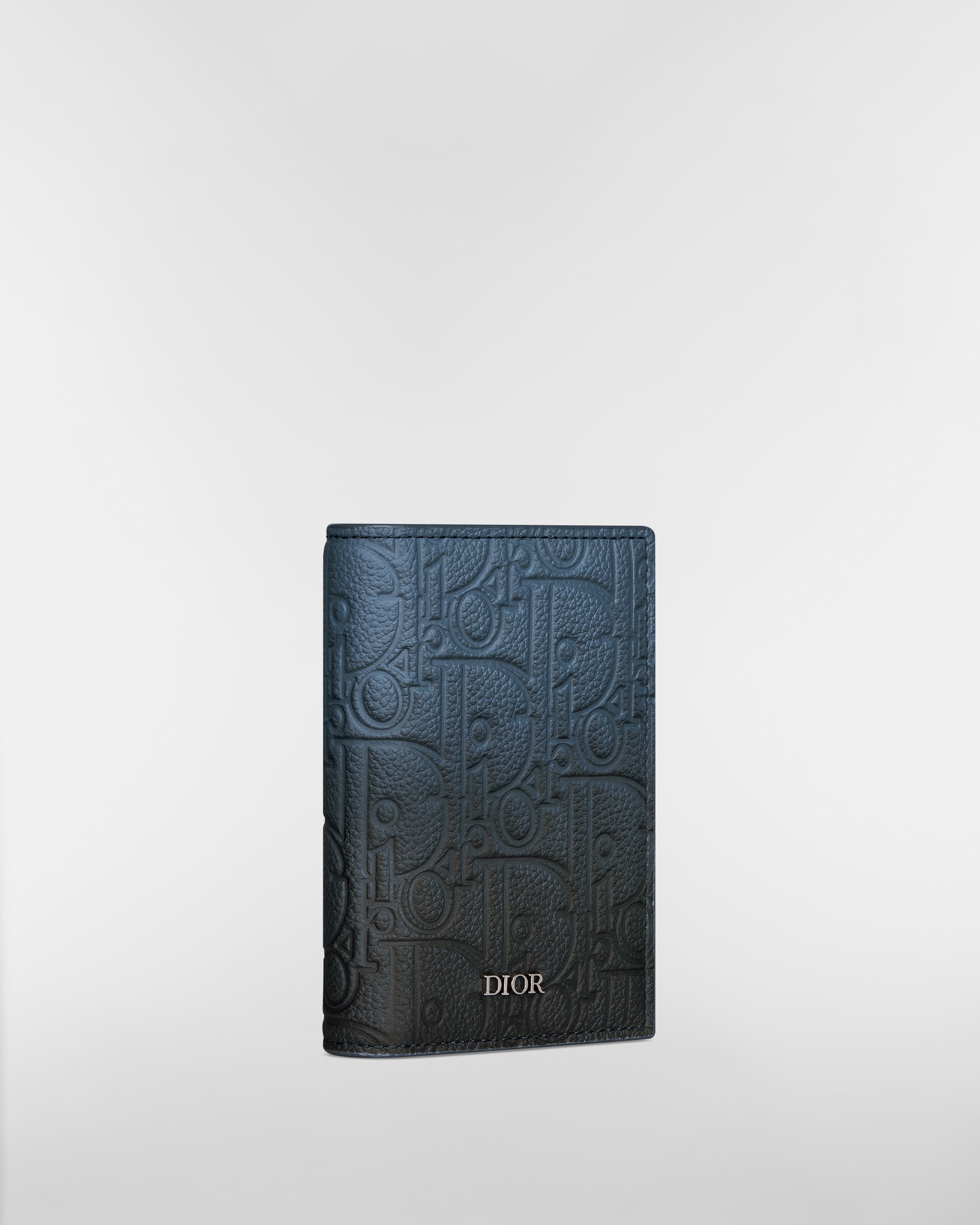 竖版双折卡夹 蓝黑渐变色 Dior Gravity 印花效果皮革 E03