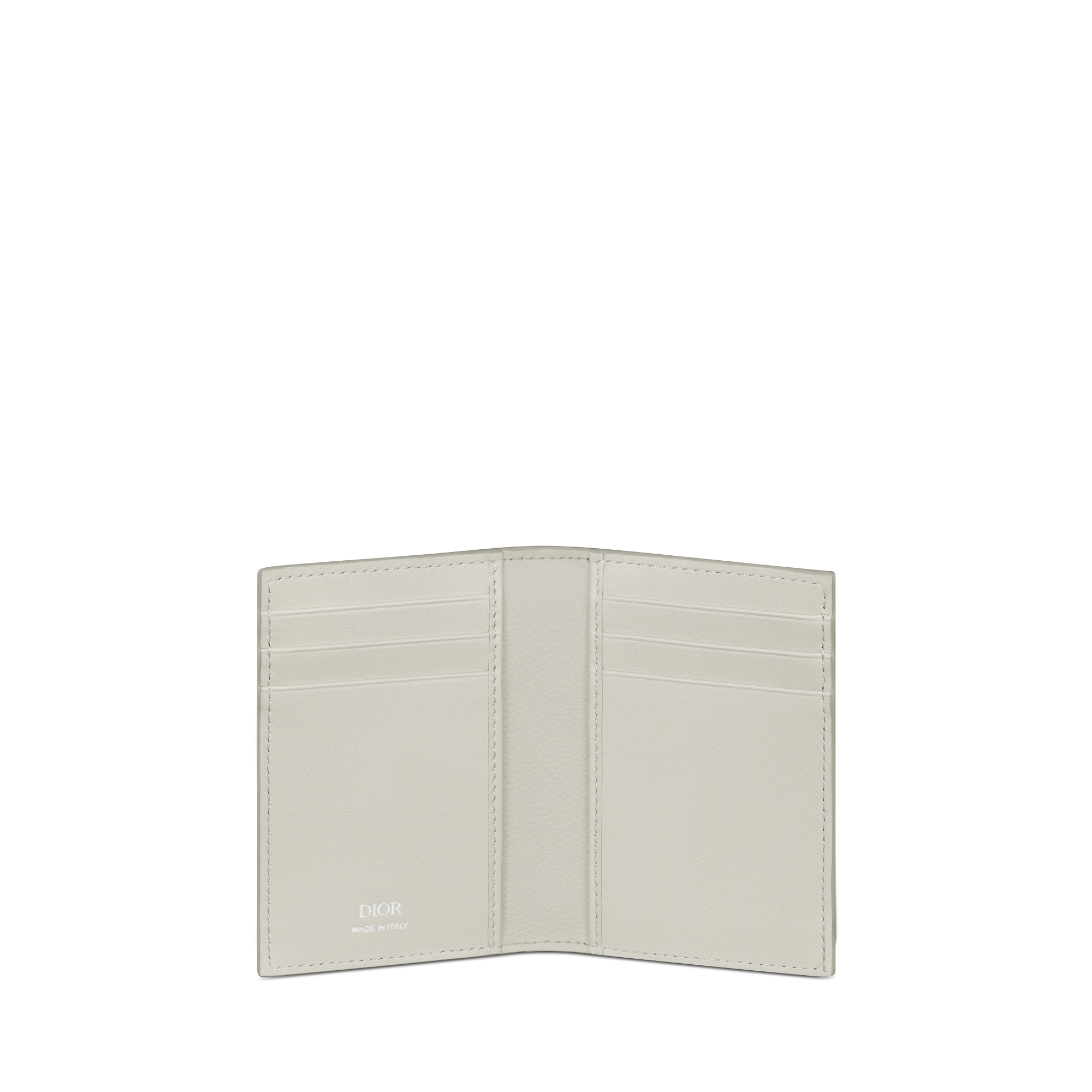 竖版双折卡夹 米色 Dior Gravity Outline 皮革 E07