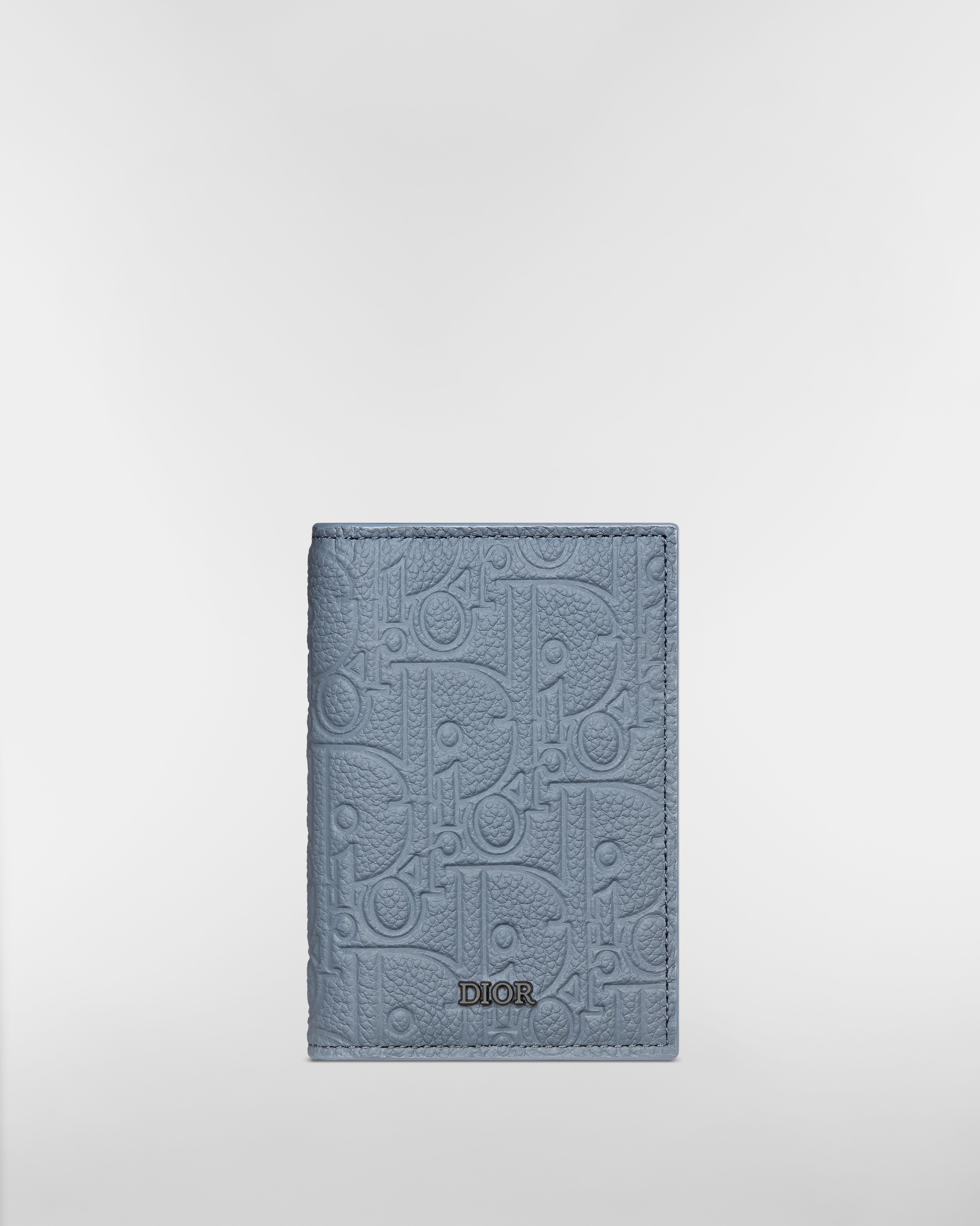 竖版双折卡夹 蓝色 Dior Gravity 印花效果皮革 E01