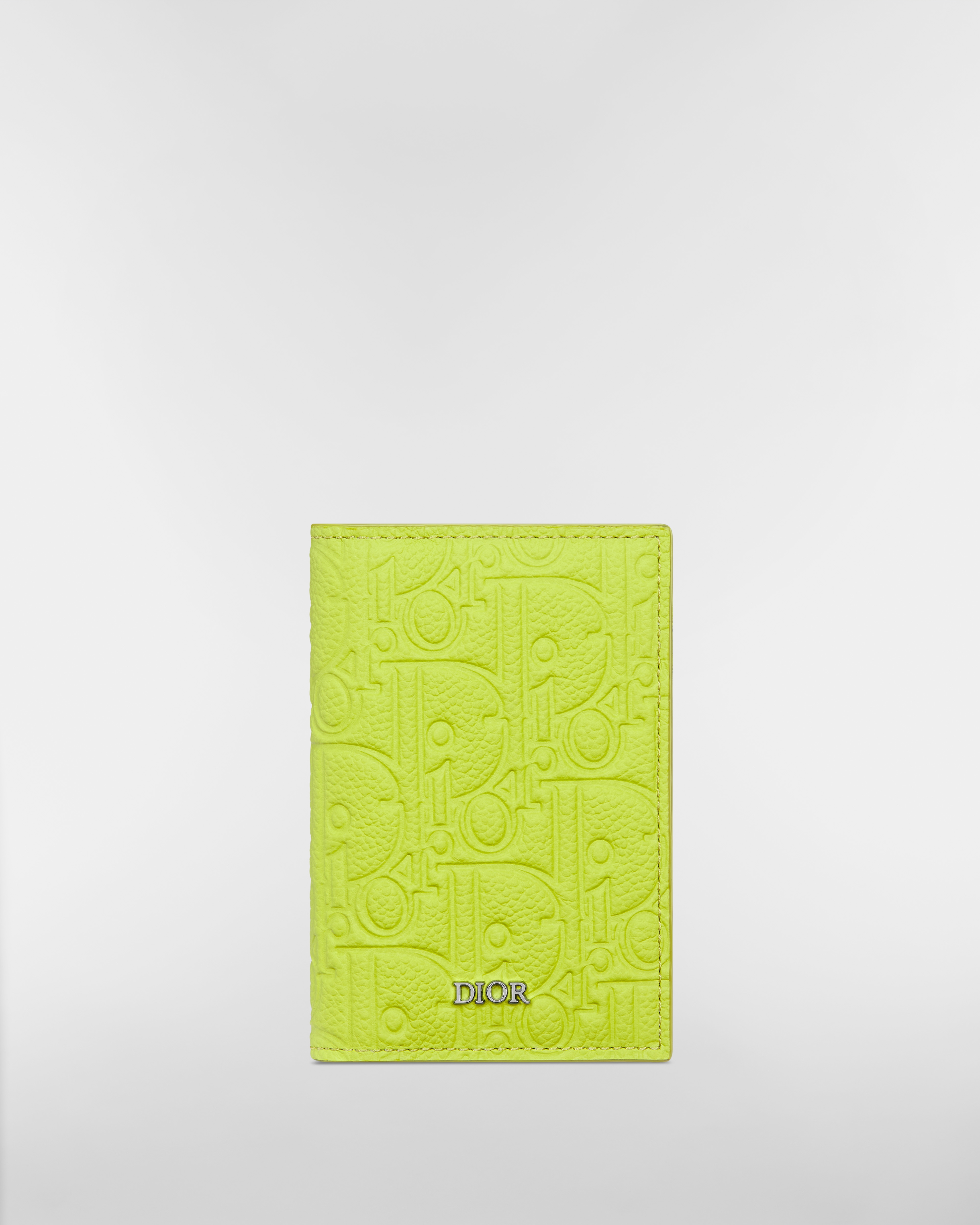 竖版双折卡夹 绿色 Dior Gravity 印花效果皮革 E01