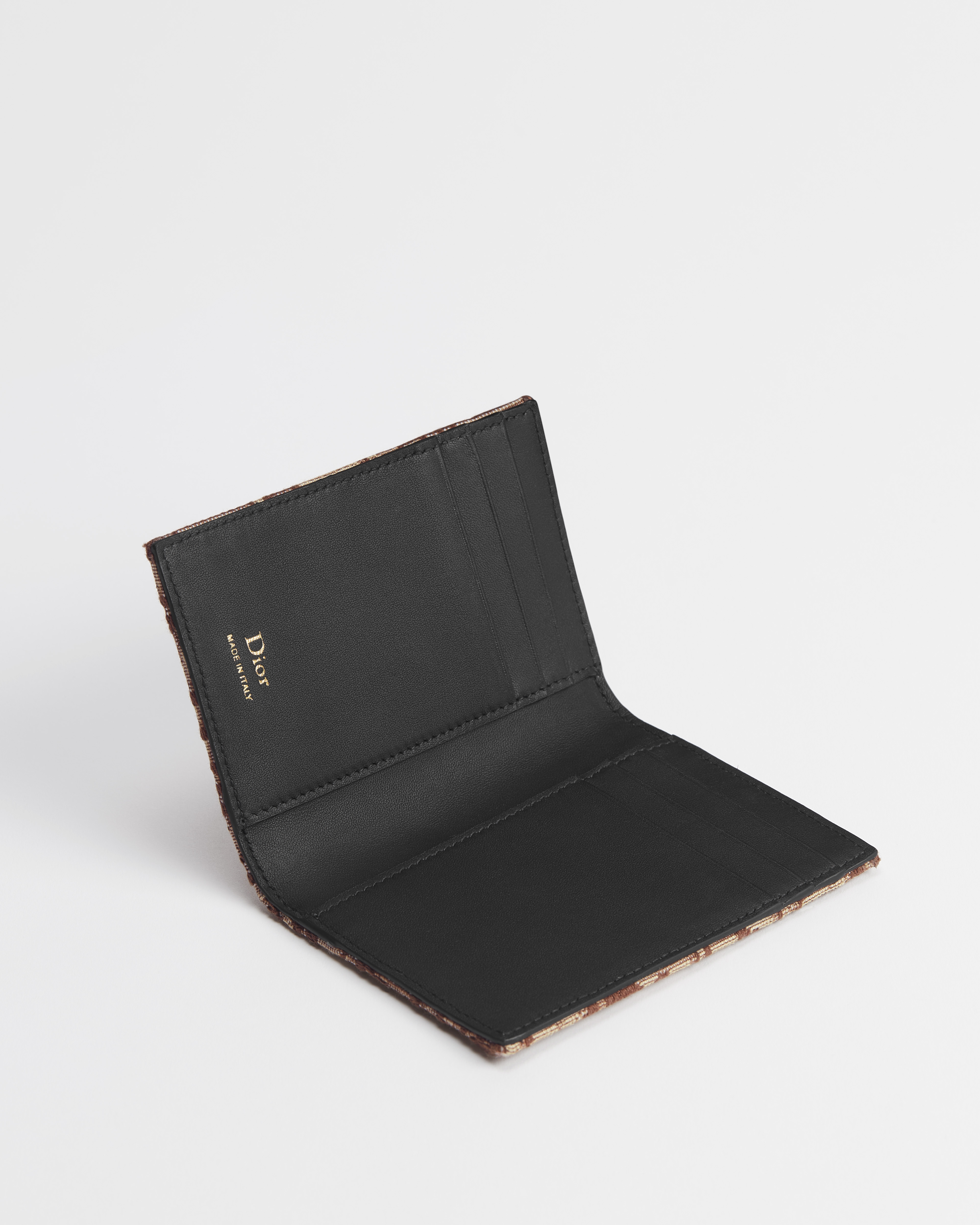 双折卡夹 棕色 Oblique 印花面料 E07