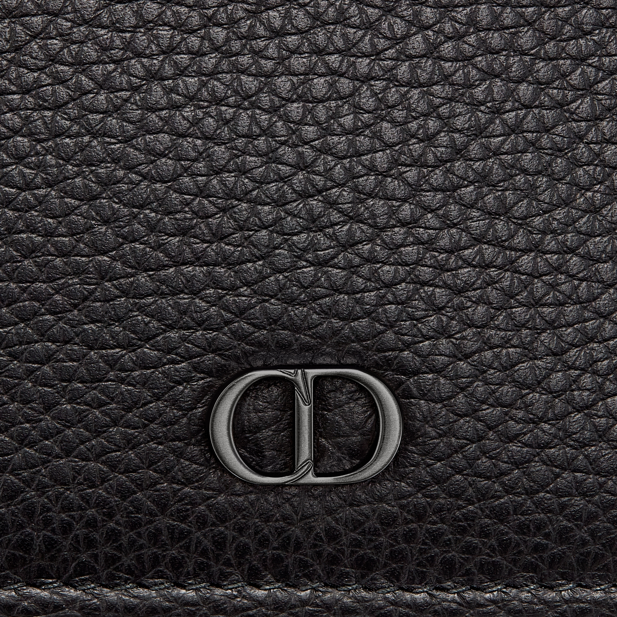 名片夹 黑色粒面牛皮革 CD Icon 标志 E09