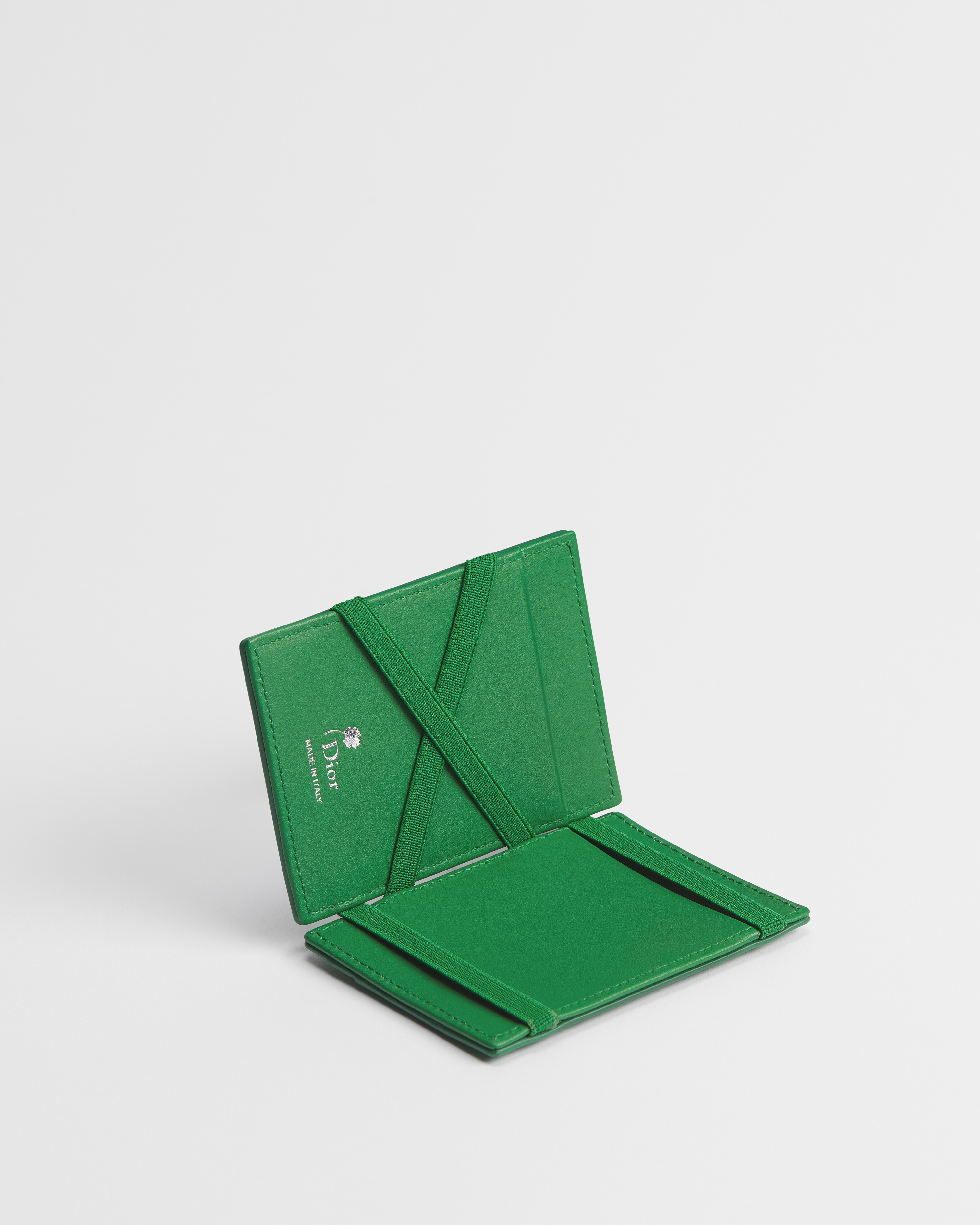 魔术钱包 亮绿色牛皮革 Dior Clover 压花图案 E07