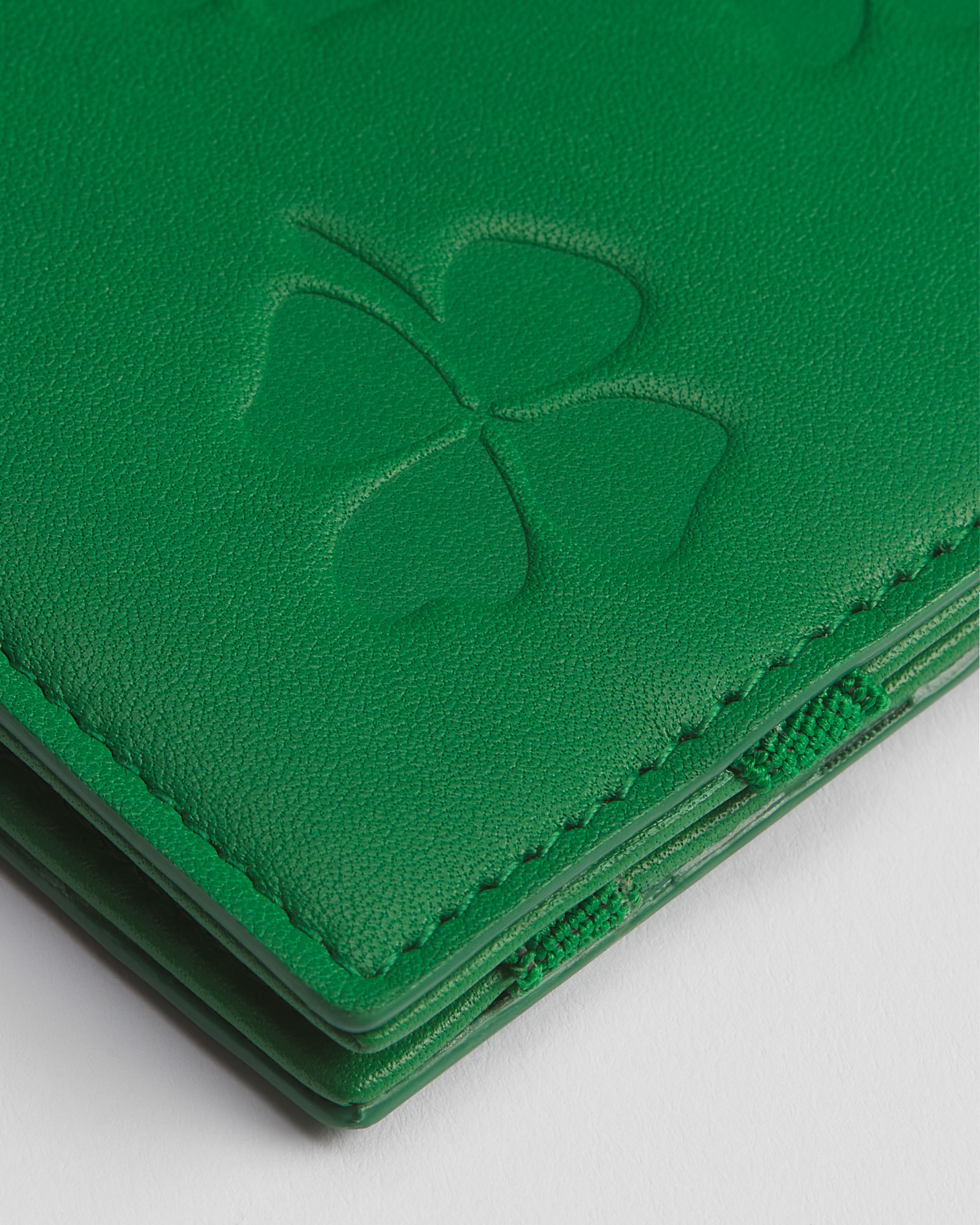 魔术钱包 亮绿色牛皮革 Dior Clover 压花图案 E09