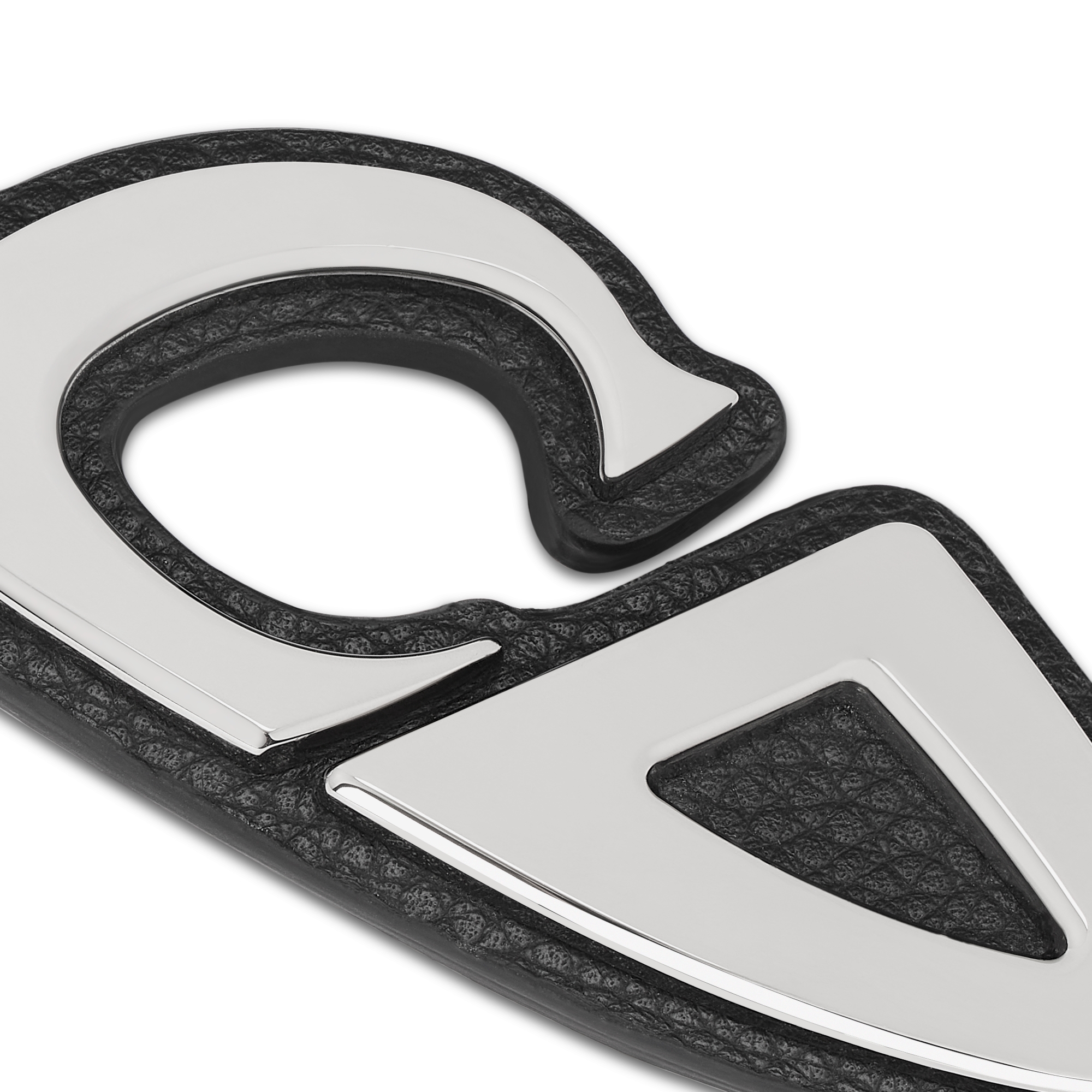 CD30 钥匙扣 黑色粒面牛皮革和银色饰面铜合金 E09