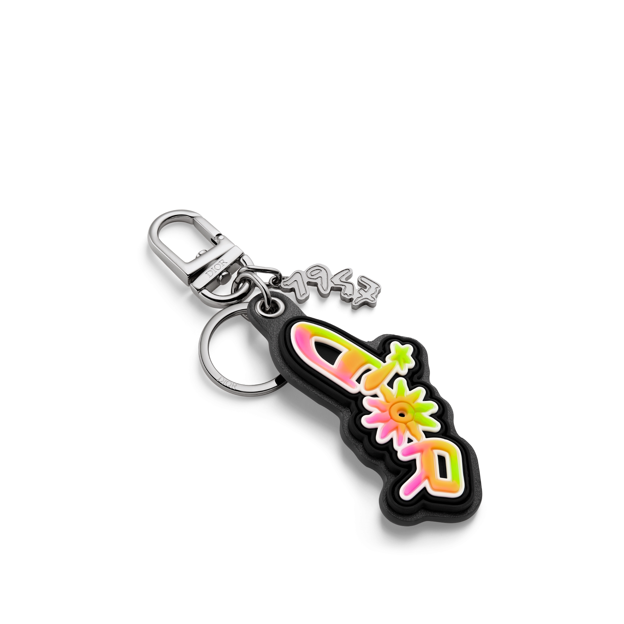 DIOR AND LEWIS HAMILTON 钥匙扣 金属覆层铜合金、多色皮革效果科技面料和橡胶 E03