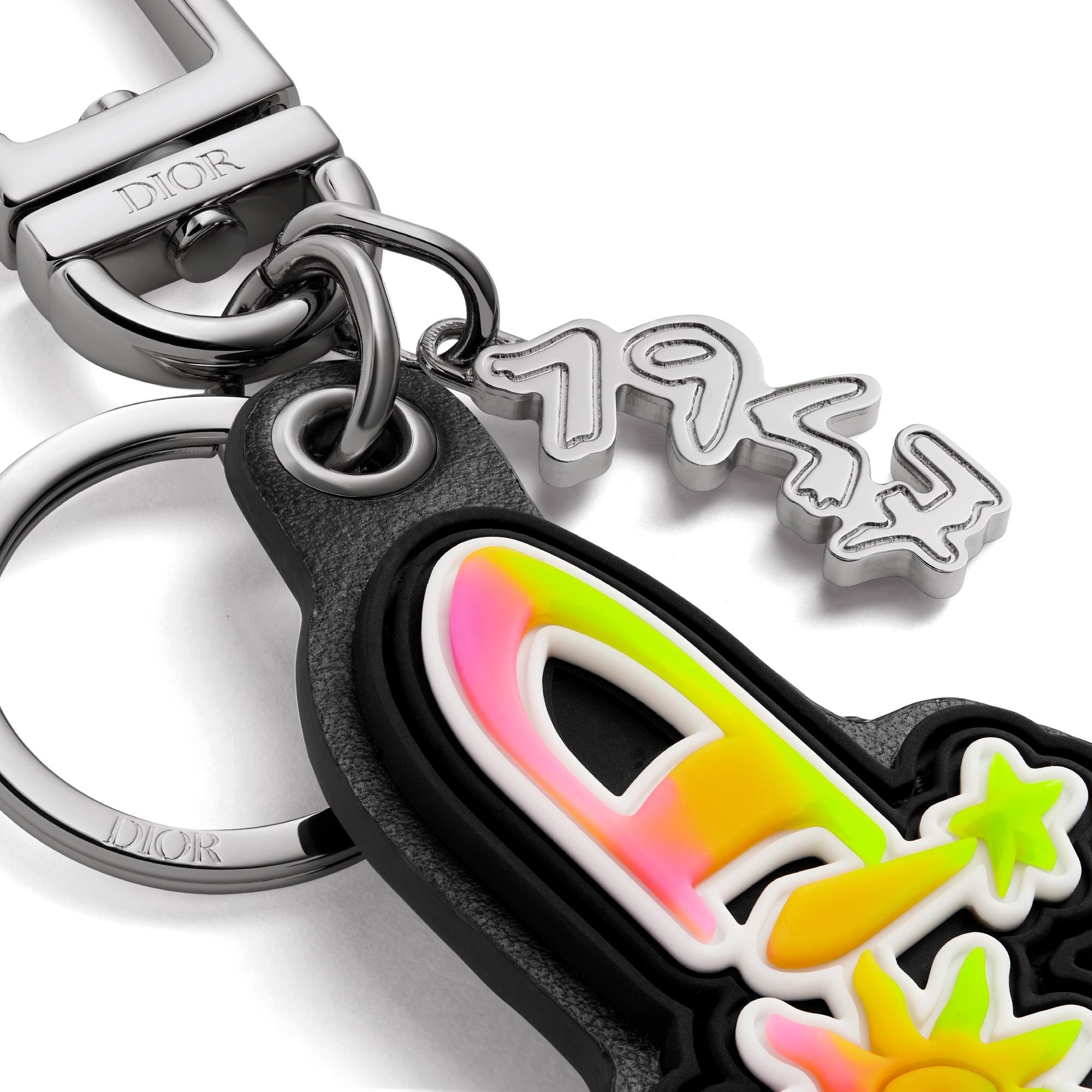 DIOR AND LEWIS HAMILTON 钥匙扣 金属覆层铜合金、多色皮革效果科技面料和橡胶 E09