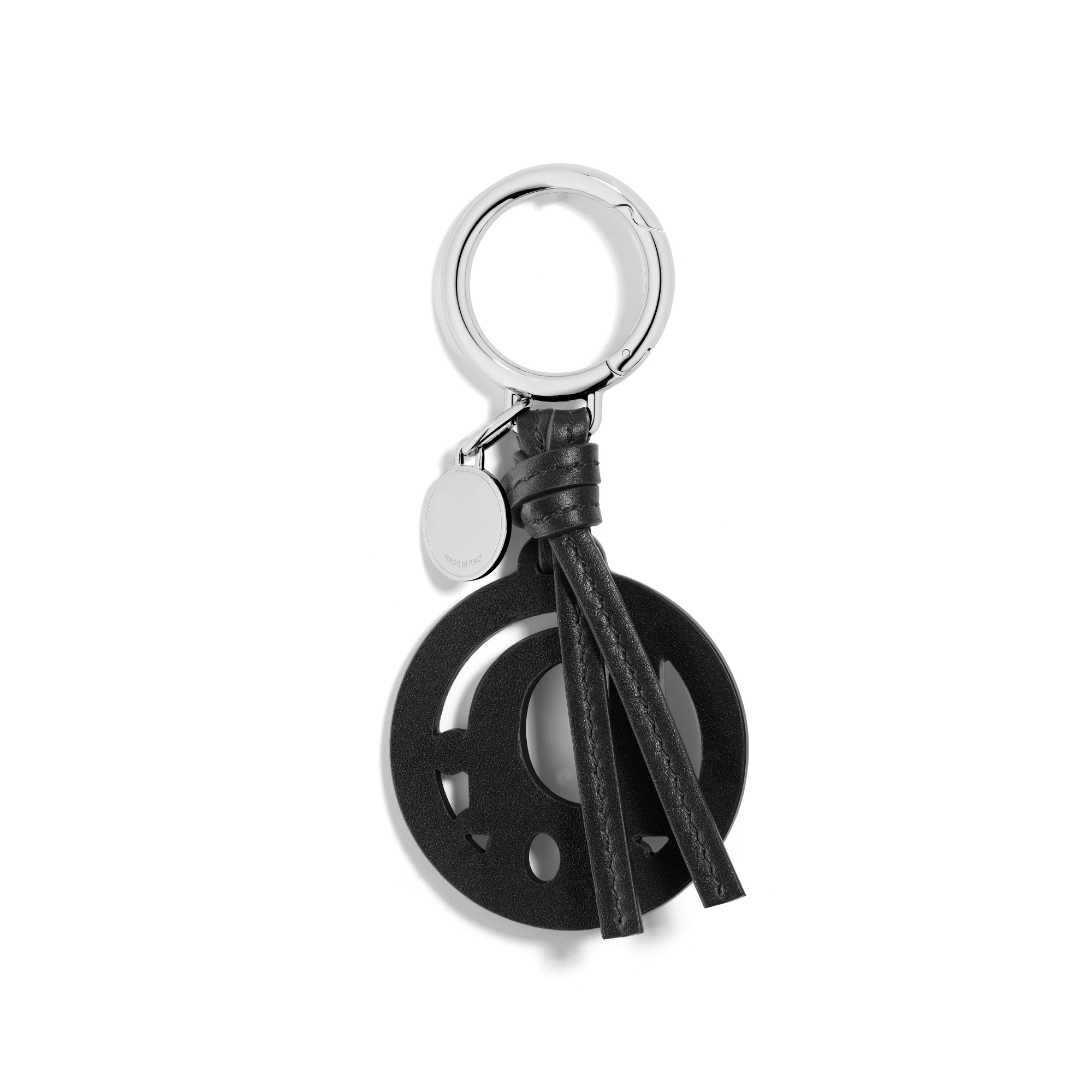 Dior Oblique 钥匙扣 黑色光滑牛皮革和金属覆层铜合金 E08