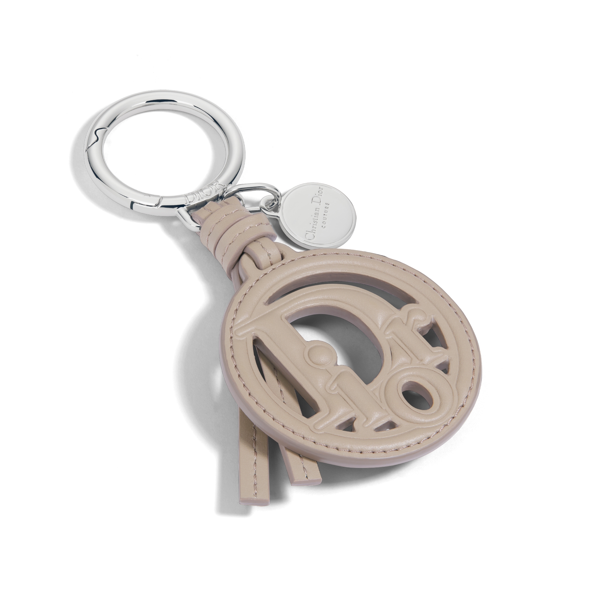 Dior Oblique 钥匙扣 米色光滑牛皮革和金属覆层铜合金 E01