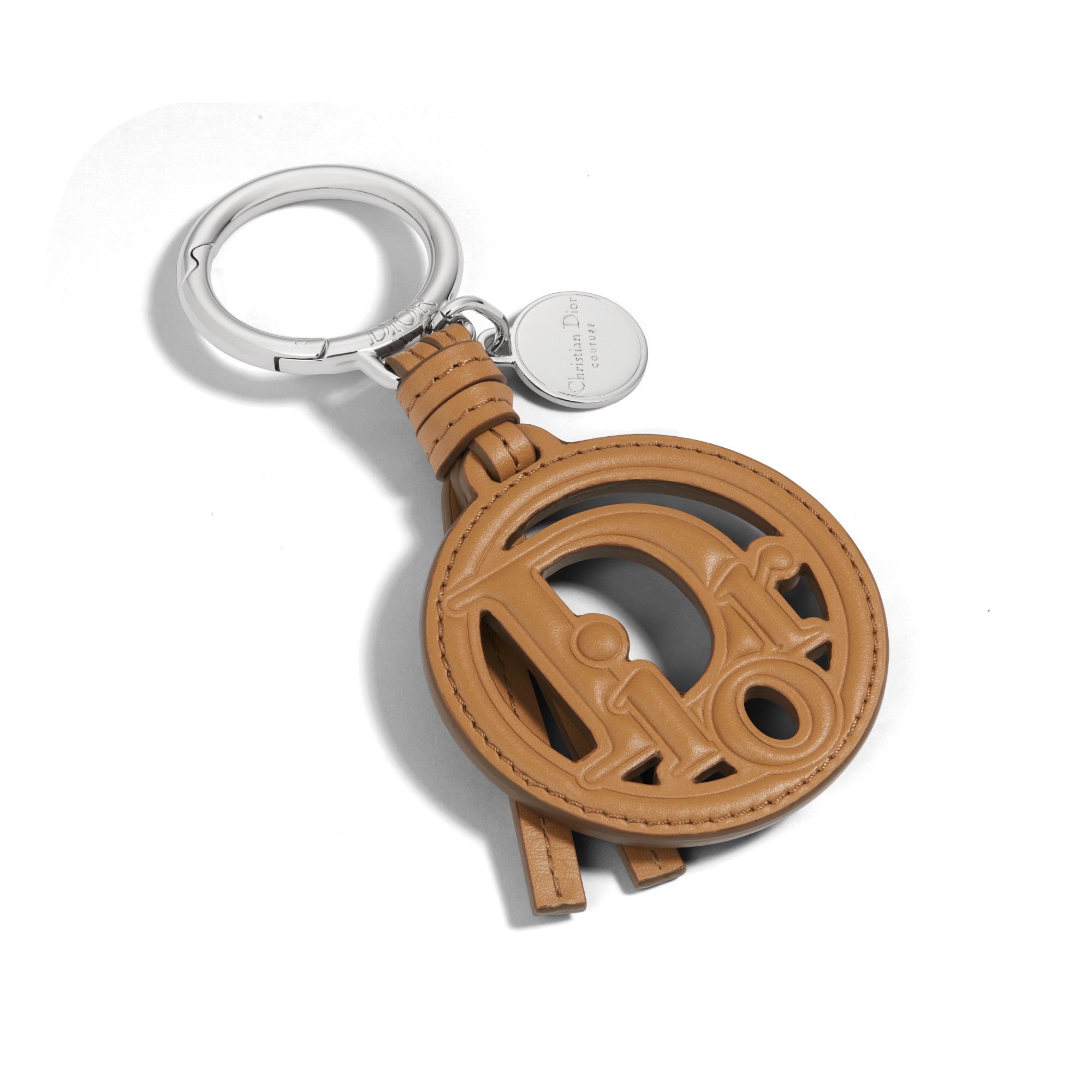 Dior Oblique 钥匙扣 棕色光滑牛皮革和金属覆层铜合金 E01