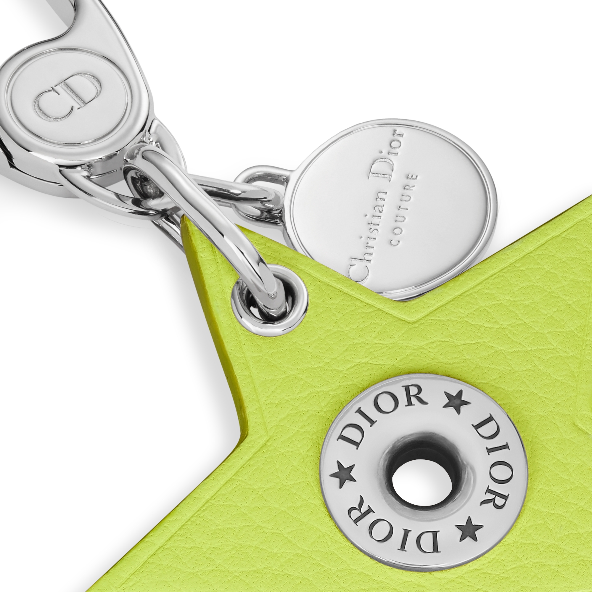 星星钥匙扣 绿色粒面牛皮革和金属覆层铜合金 E09