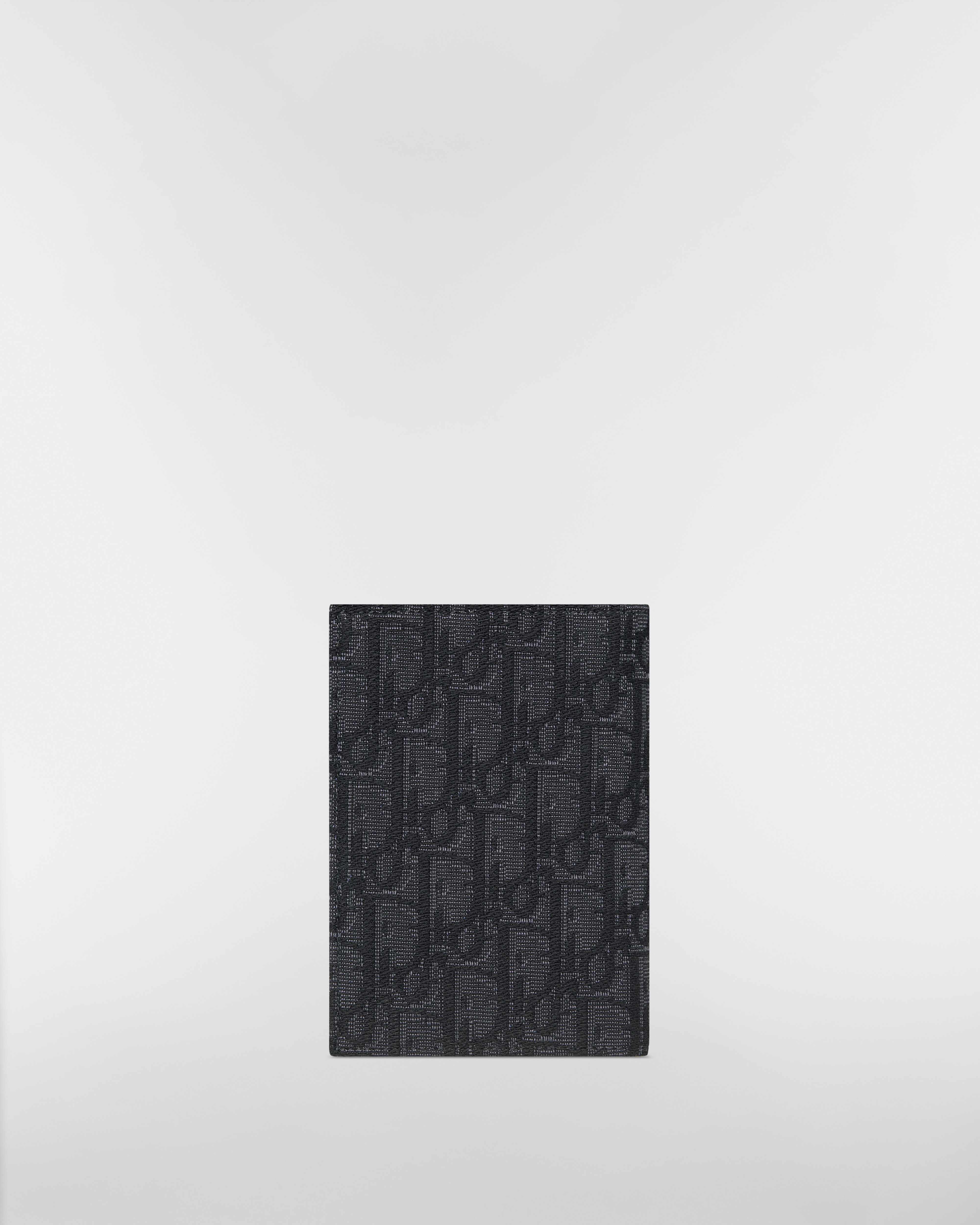 护照套 黑色 Oblique 印花面料和多色 Dior Mountain 图案补丁 E08