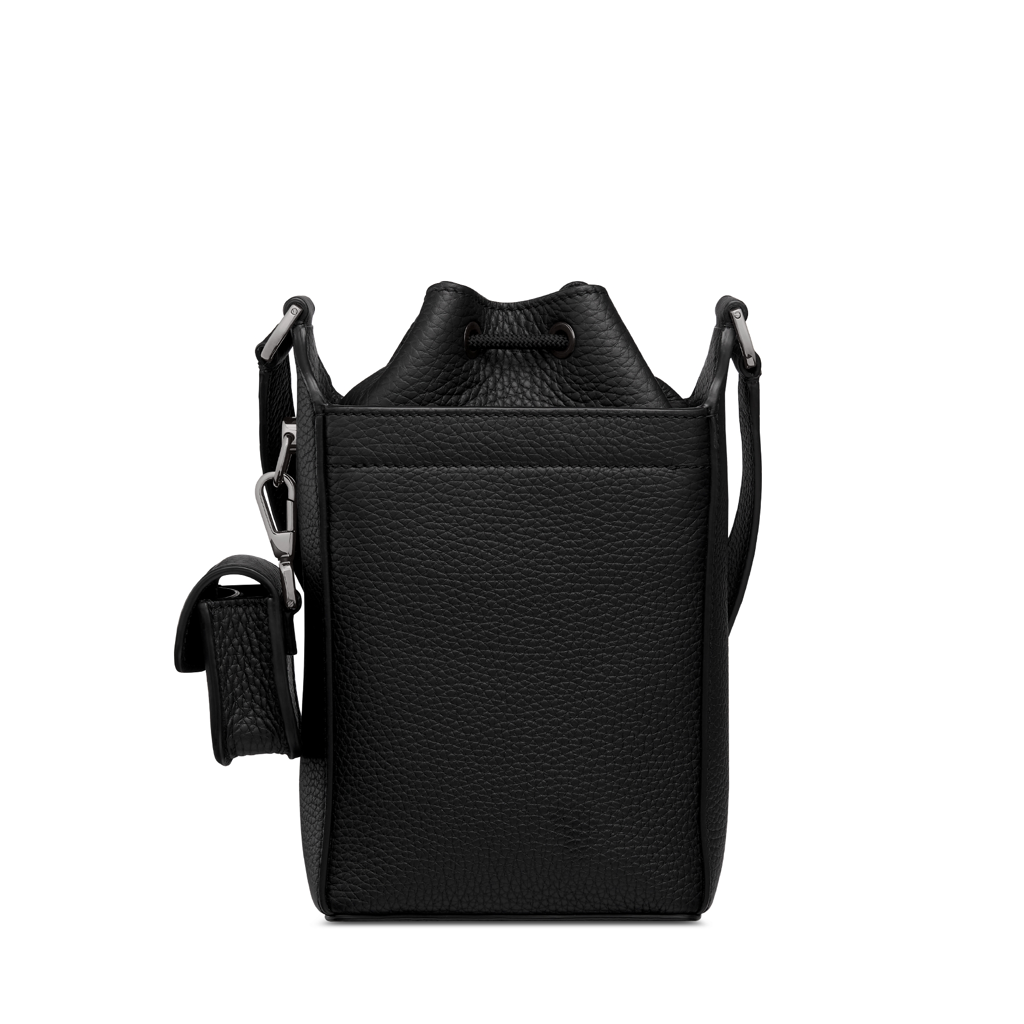 迷你水桶包 黑色粒面牛皮革 E08
