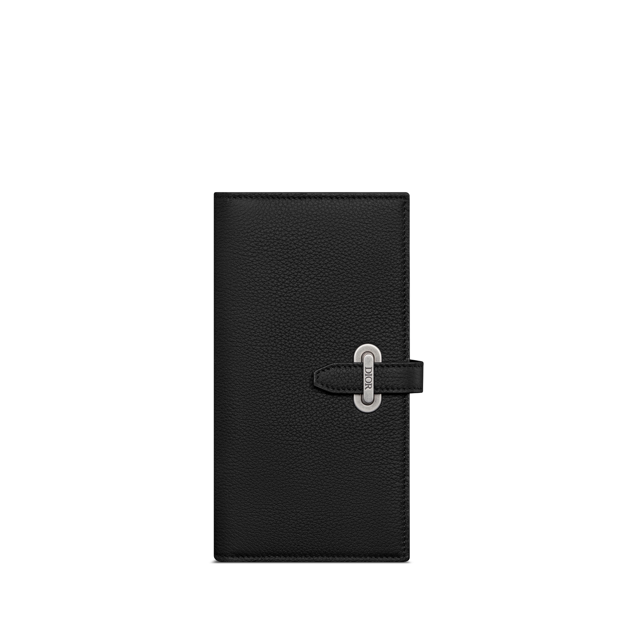 Dior Normandie 竖版双折钱包 黑色 Dior Icons 牛皮革 E01