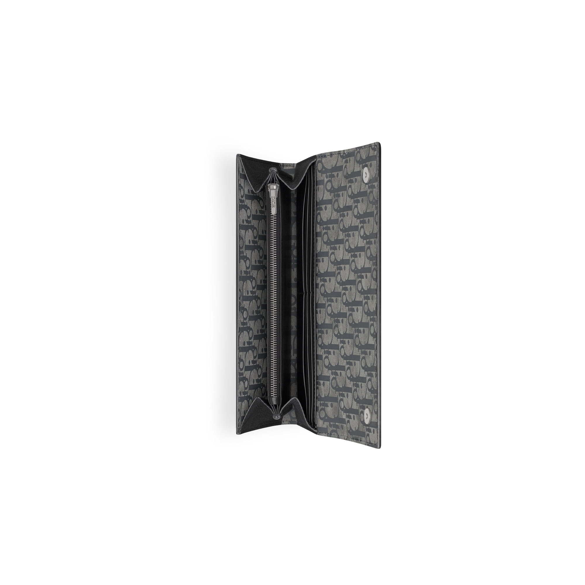 Dior Privé 长款翻盖钱包 黑色 Dior Icons 牛皮革 E06