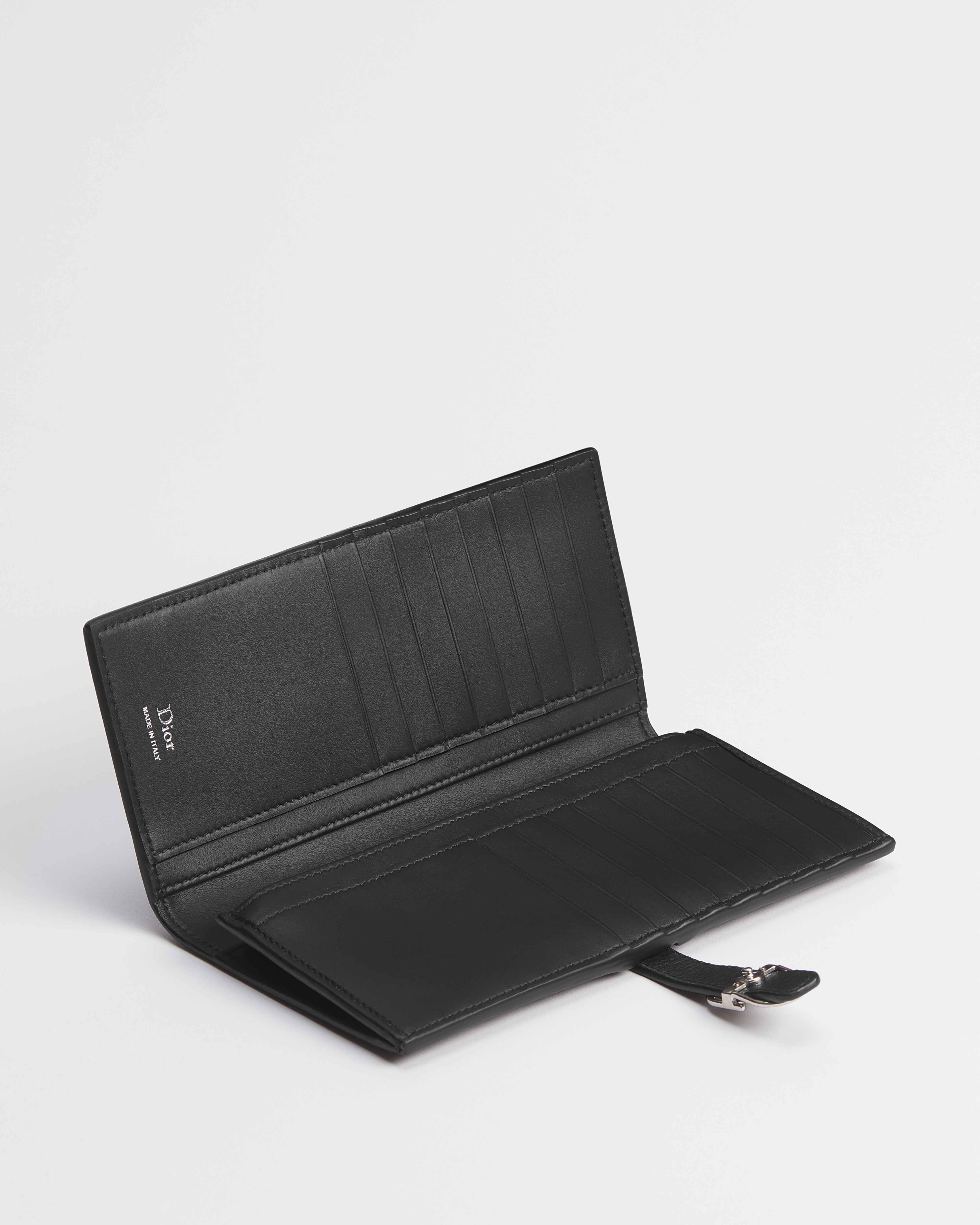 Dior Normandie 长款双折钱包 黑色粒面牛皮革 E07