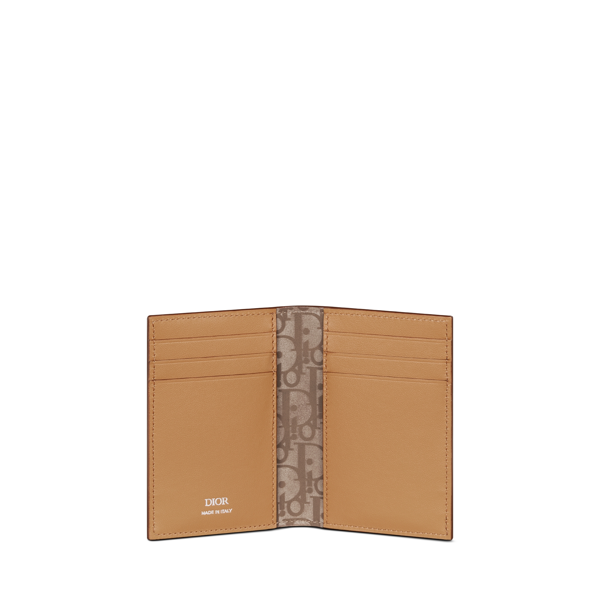 Dior Privé 竖版双折卡夹 棕色 Dior Icons 牛皮革 E07