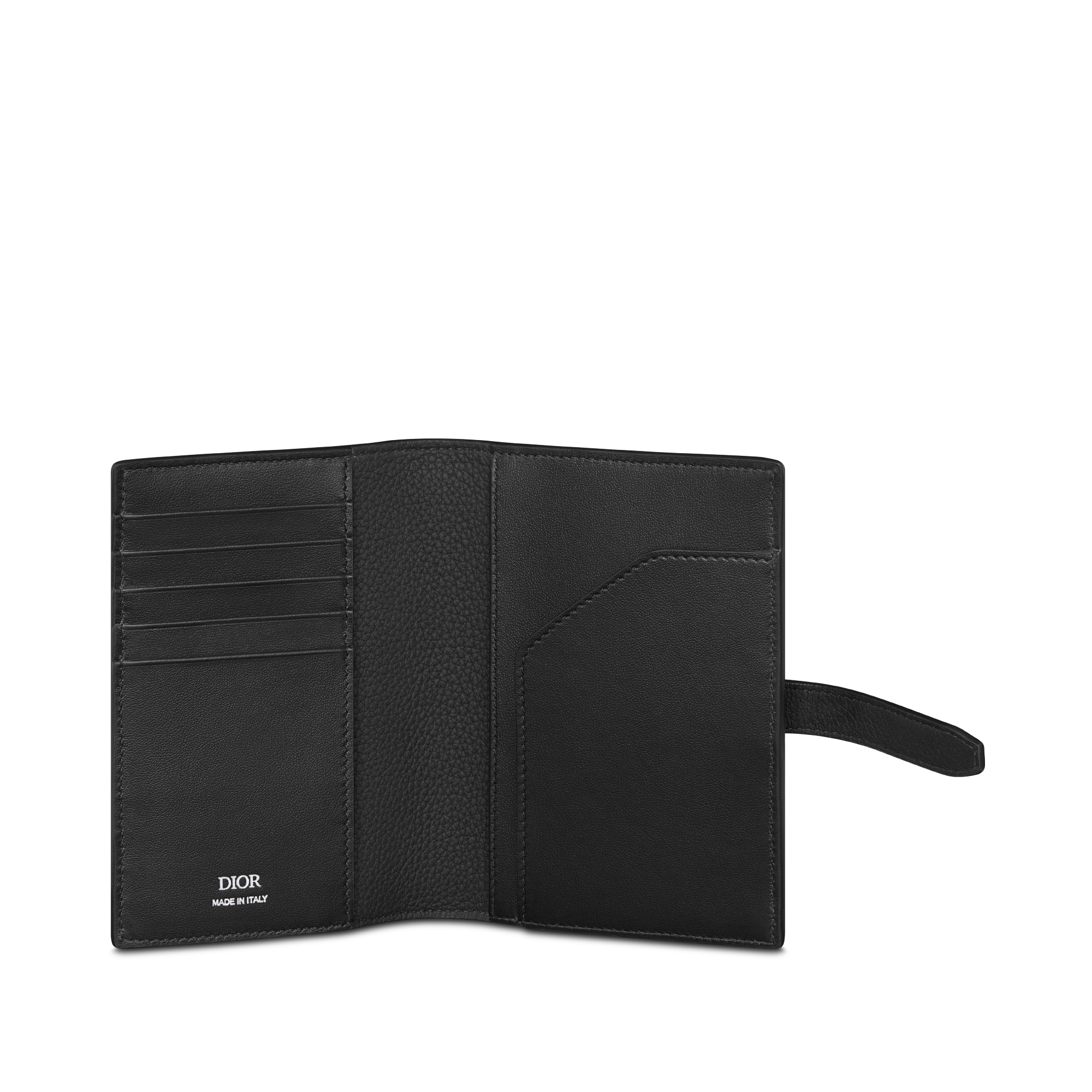 Dior Normandie 护照套 黑色 Dior Icons 牛皮革 E07