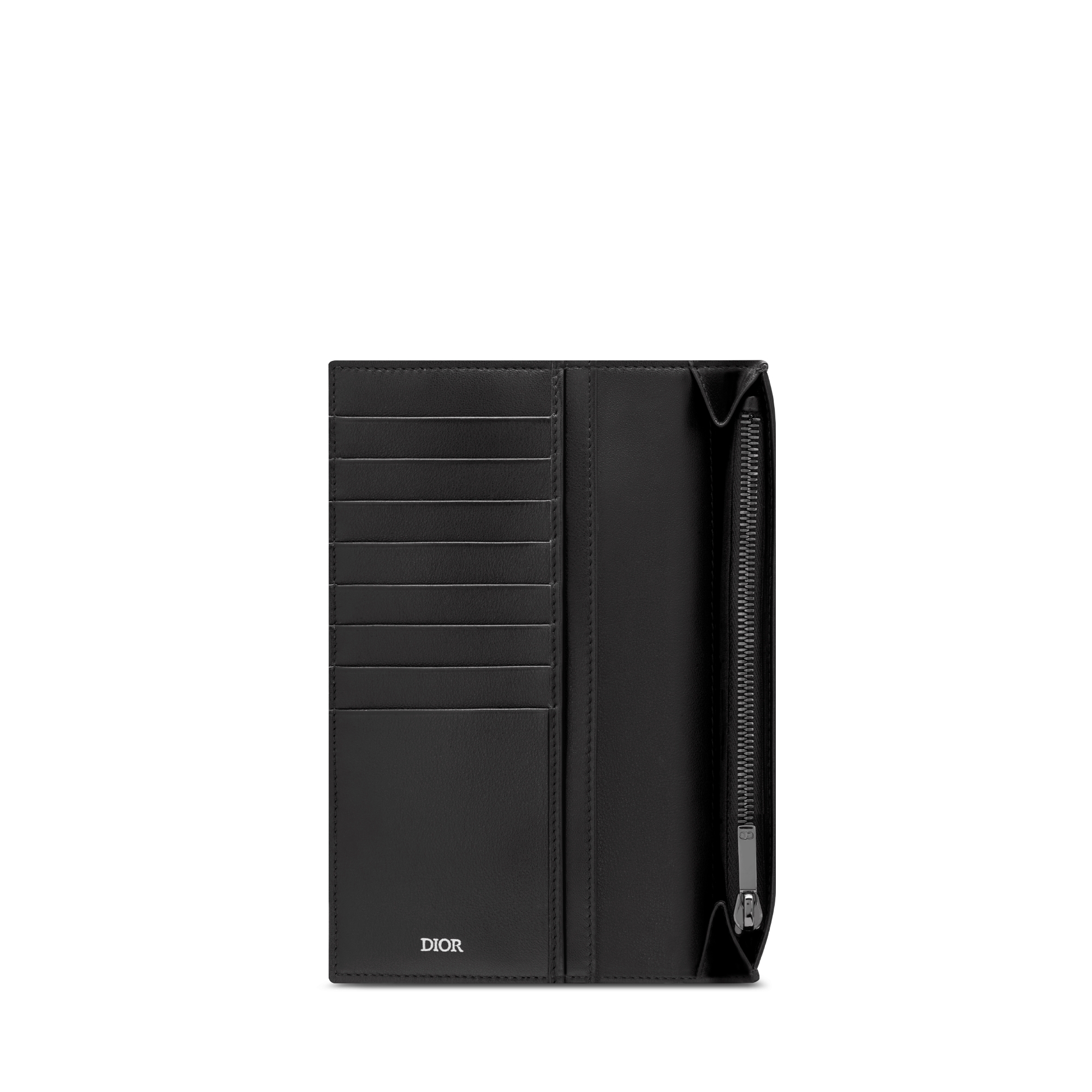 长款竖版钱包 米色和黑色 Oblique 印花面料 E06