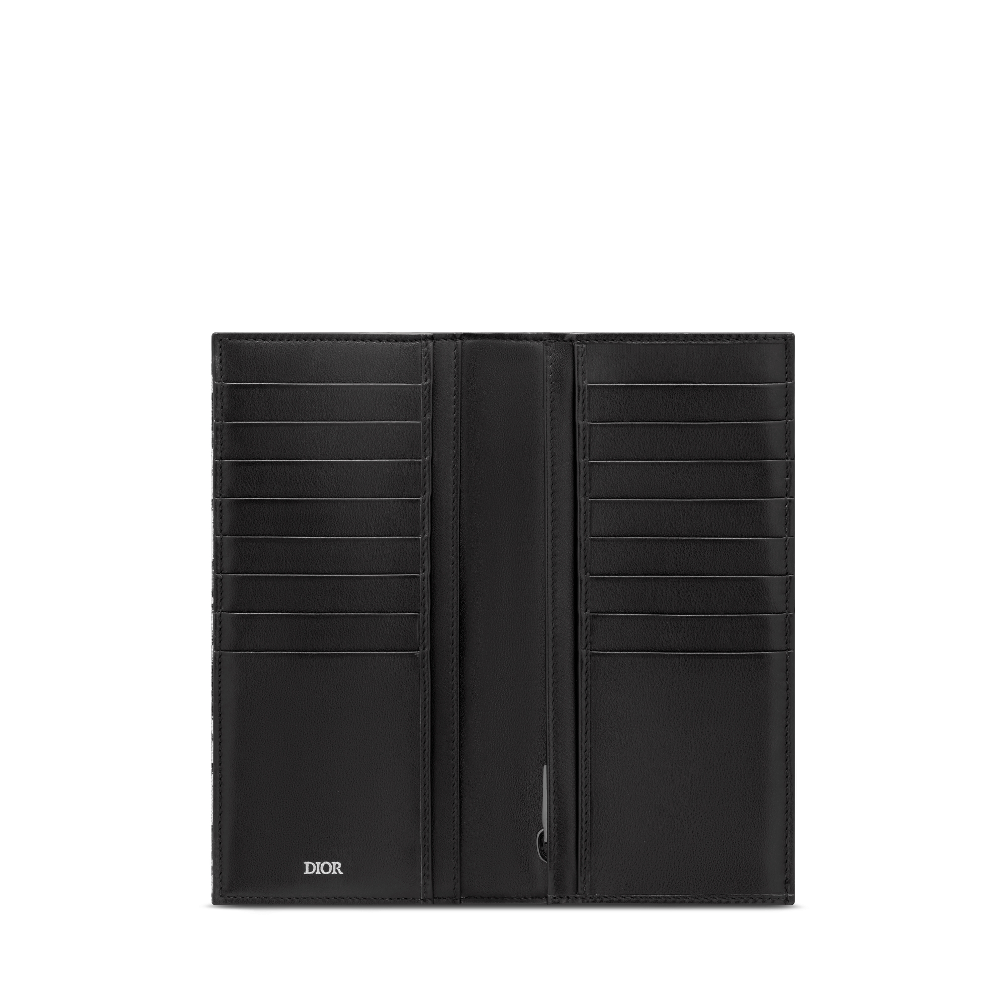 长款竖版钱包 米色和黑色 Oblique 印花面料 E07