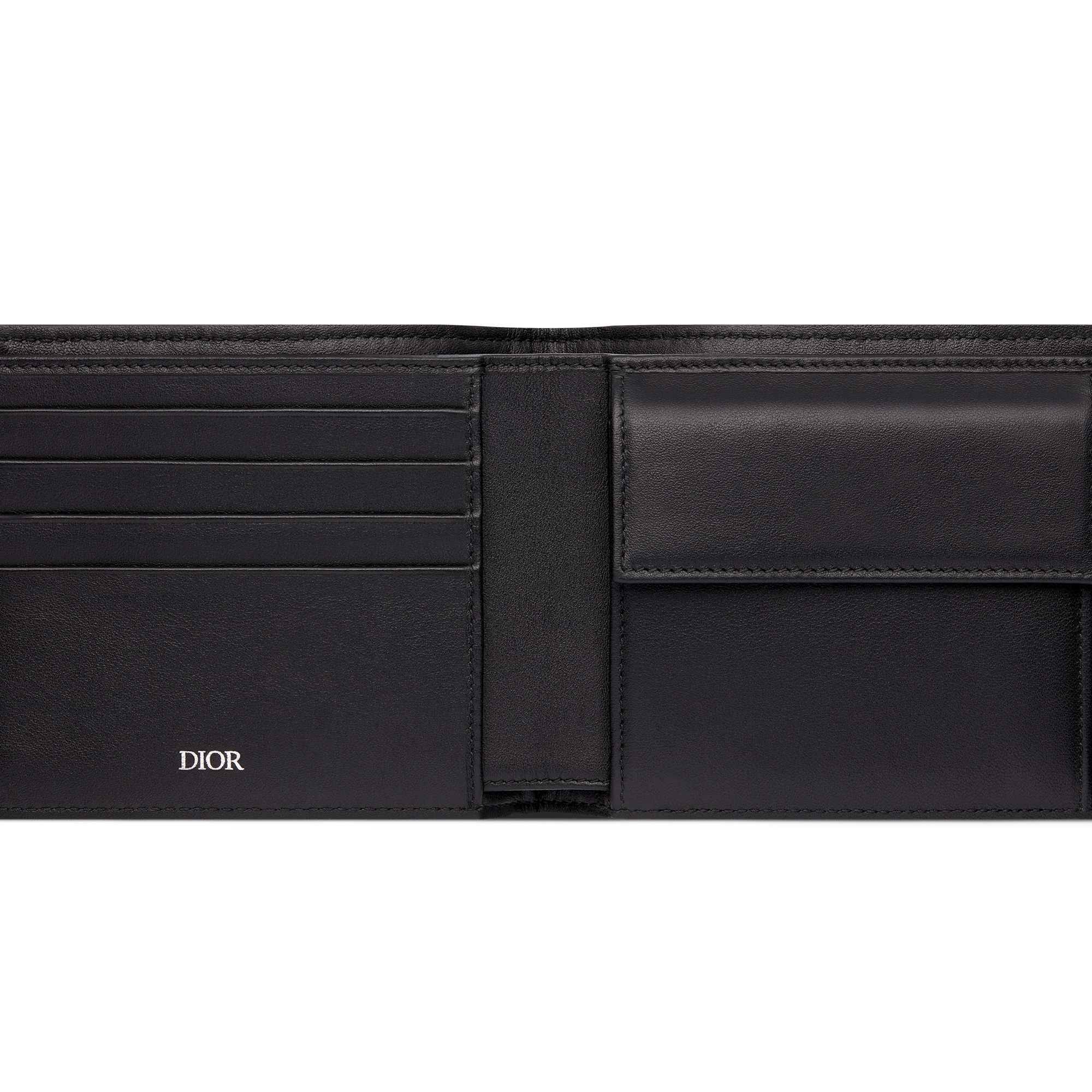 短款钱包 米色和黑色 Oblique 印花面料 E06