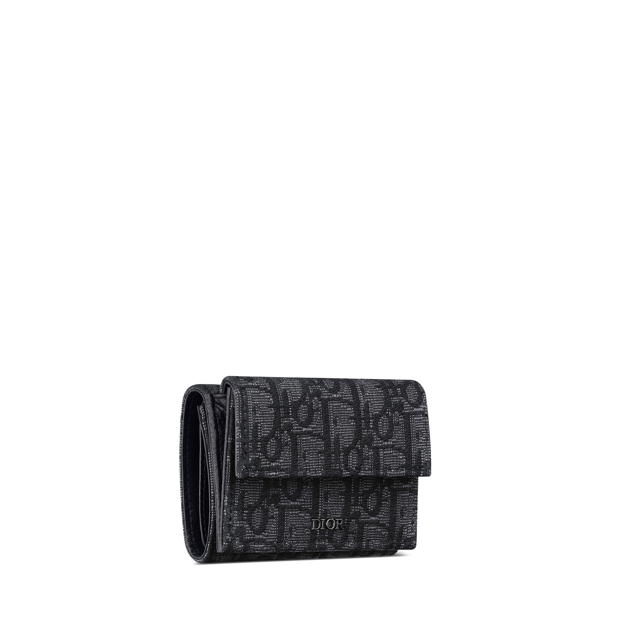 三折钱包 黑色 Oblique 印花面料 E03
