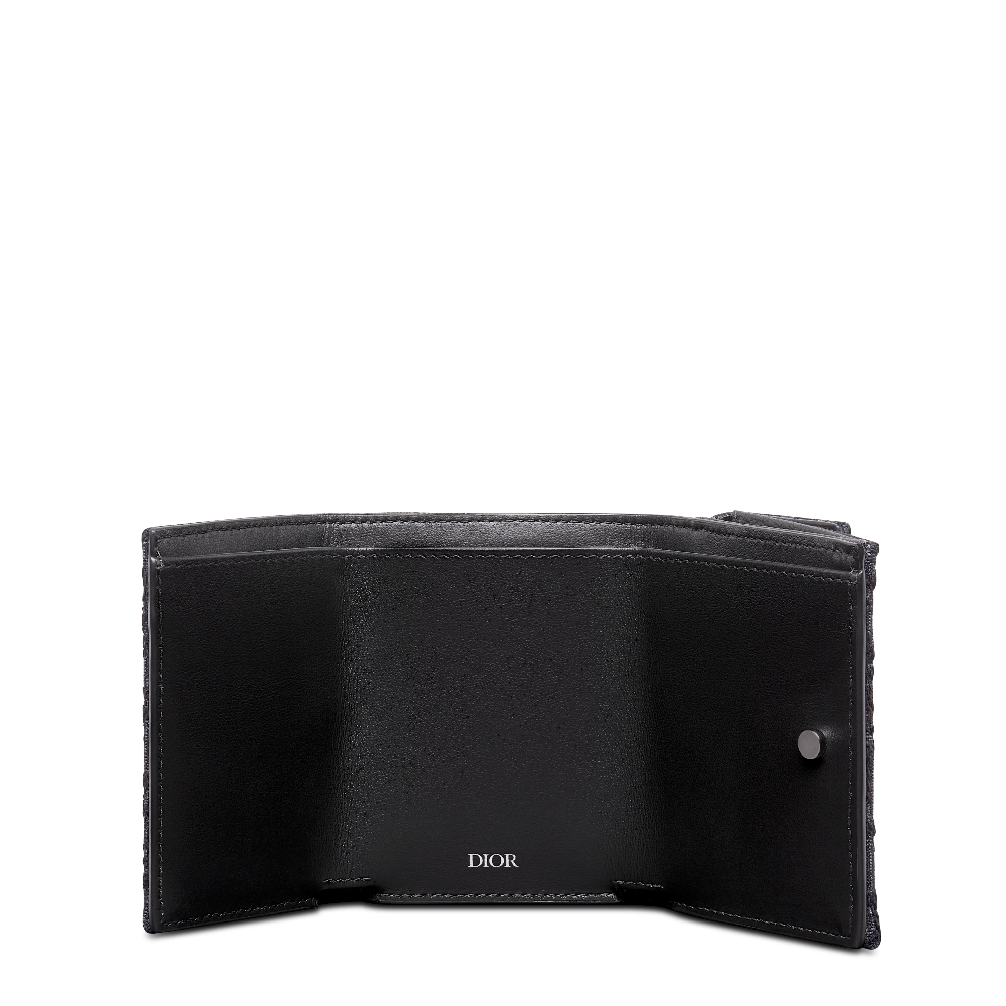 三折钱包 黑色 Oblique 印花面料 E07