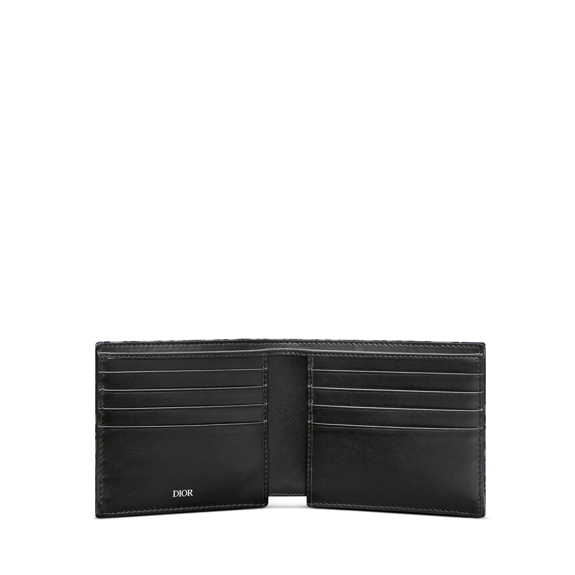 双折钱包 米色和黑色 Oblique 印花面料 E07