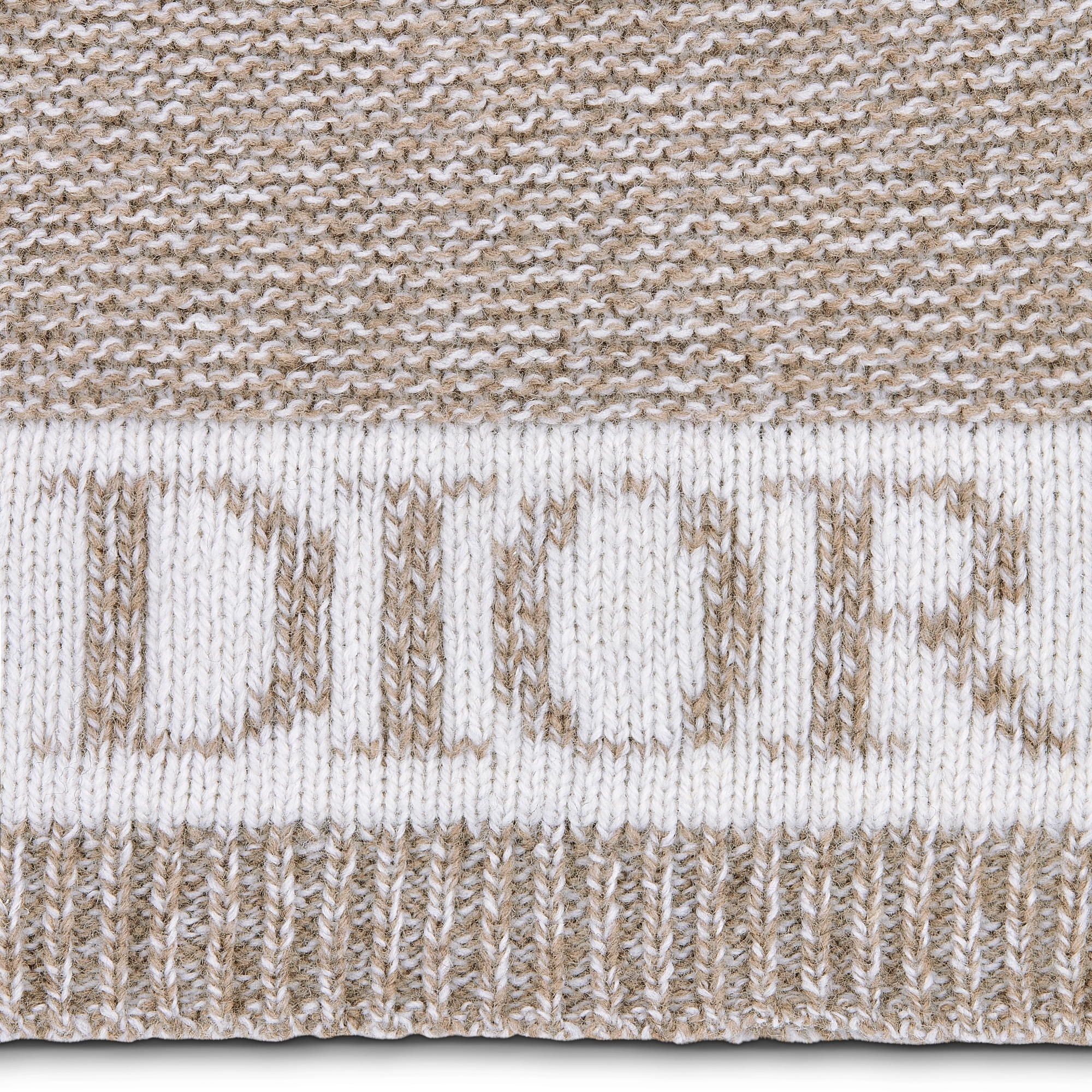 婴幼儿针织帽 花米色绵羊毛混纺针织面料 E09