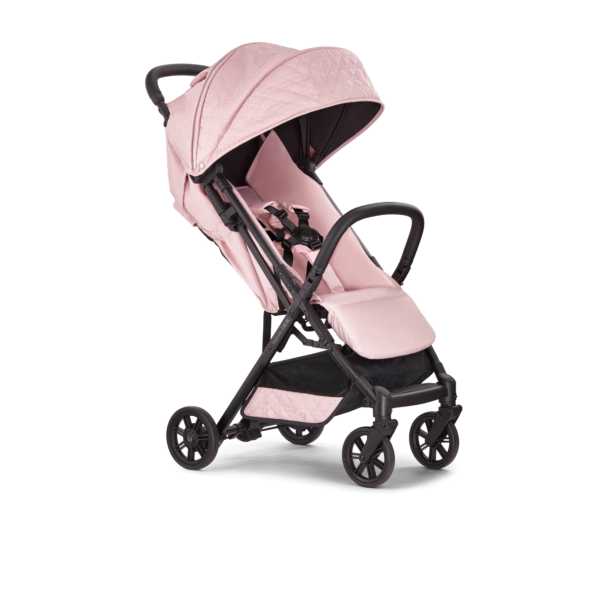 婴儿车 胭脂粉色防水效果面料藤格纹 E02