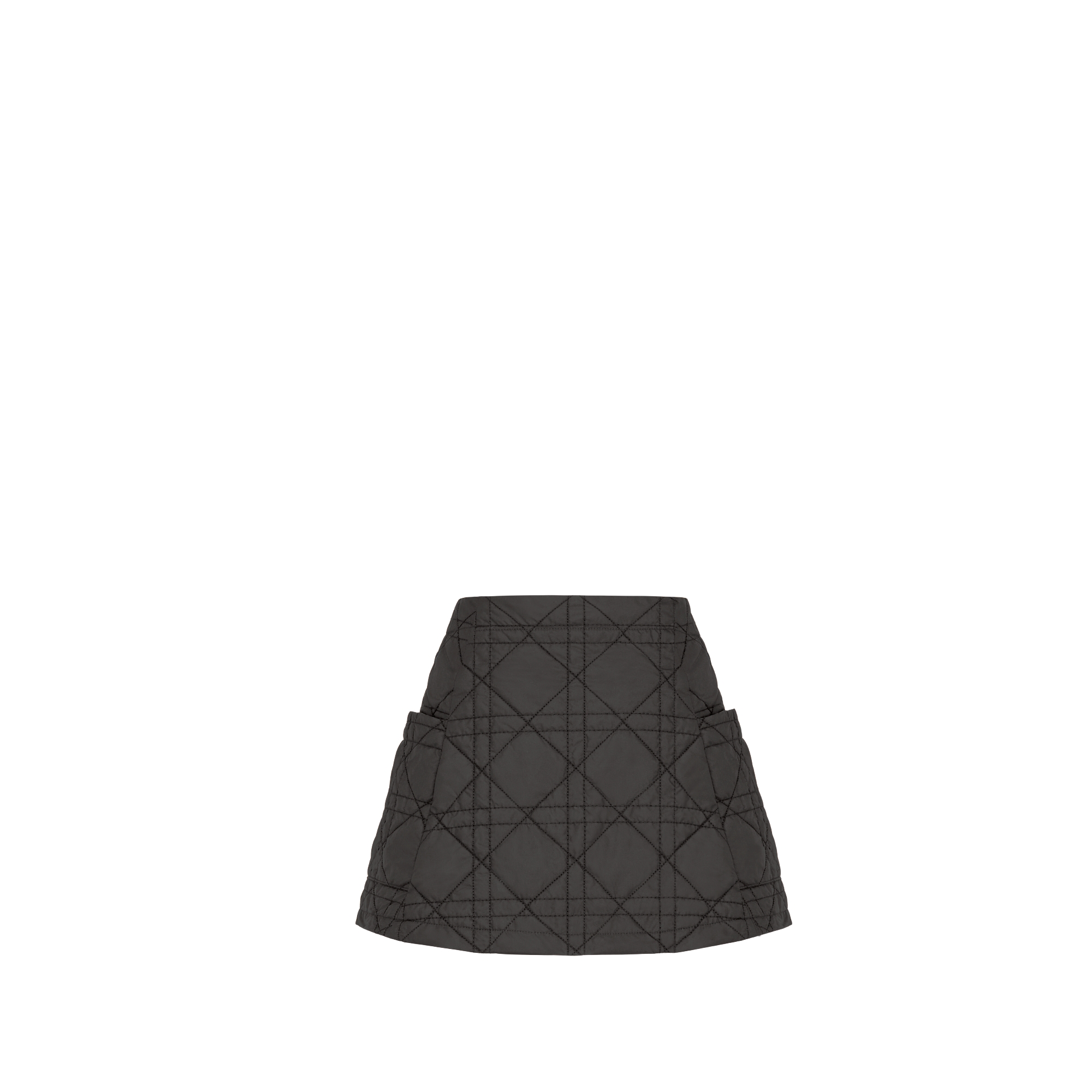 儿童 A 字半身裙 黑色科技面料藤格纹刺绣 E08