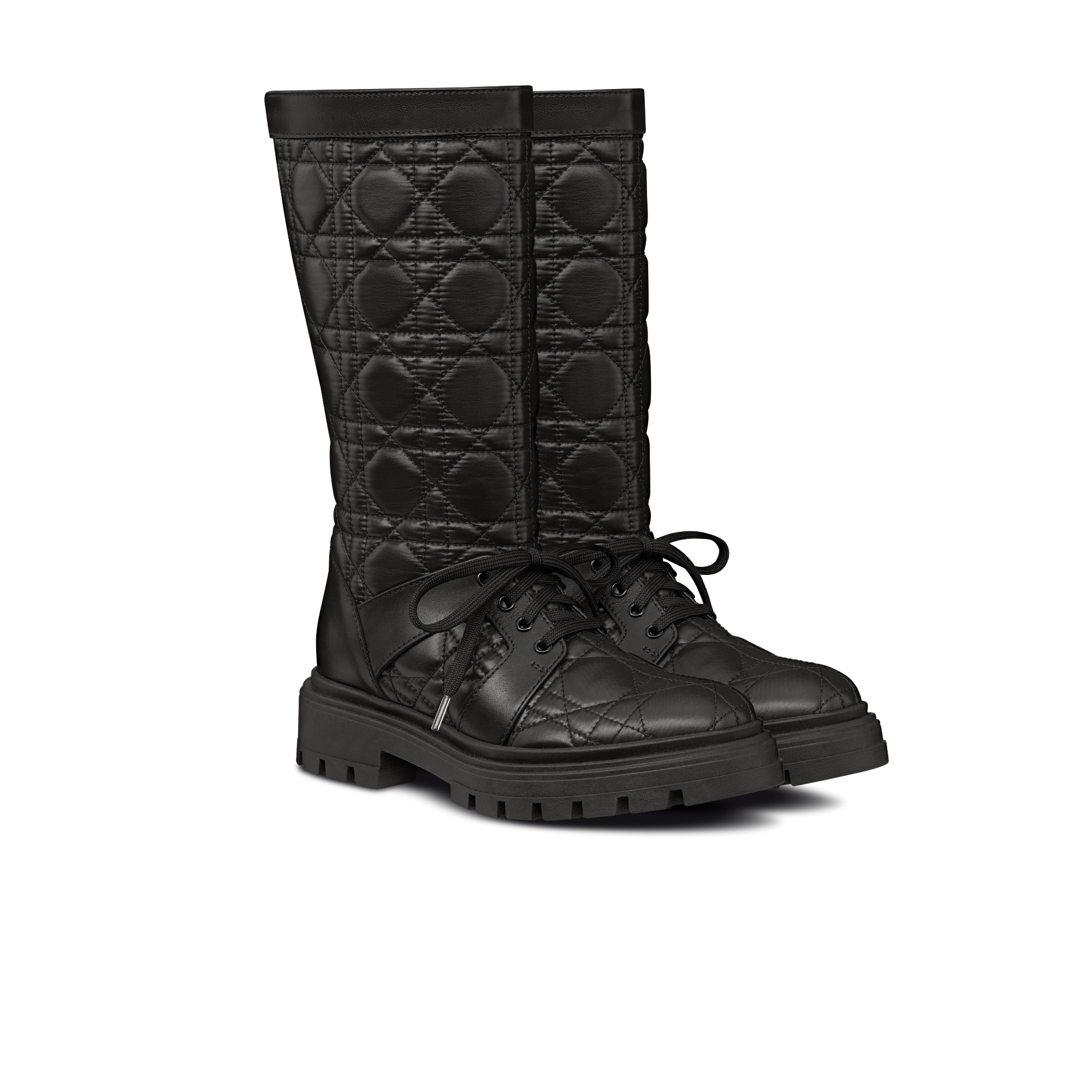 靴子儿童款 黑色科技面料藤格纹 E03