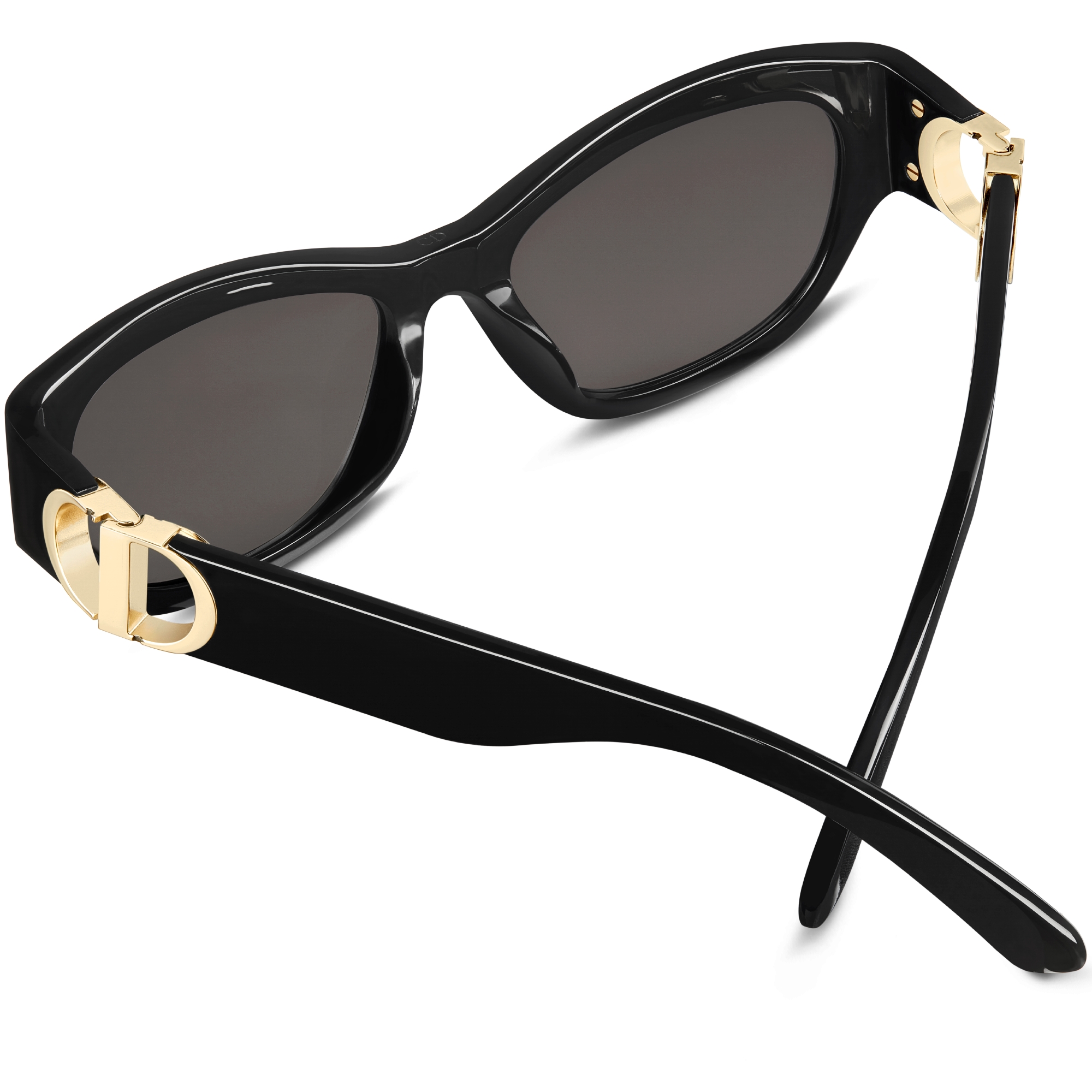 30Montaigne B5U 太阳眼镜 黑色蝴蝶形镜框 E09