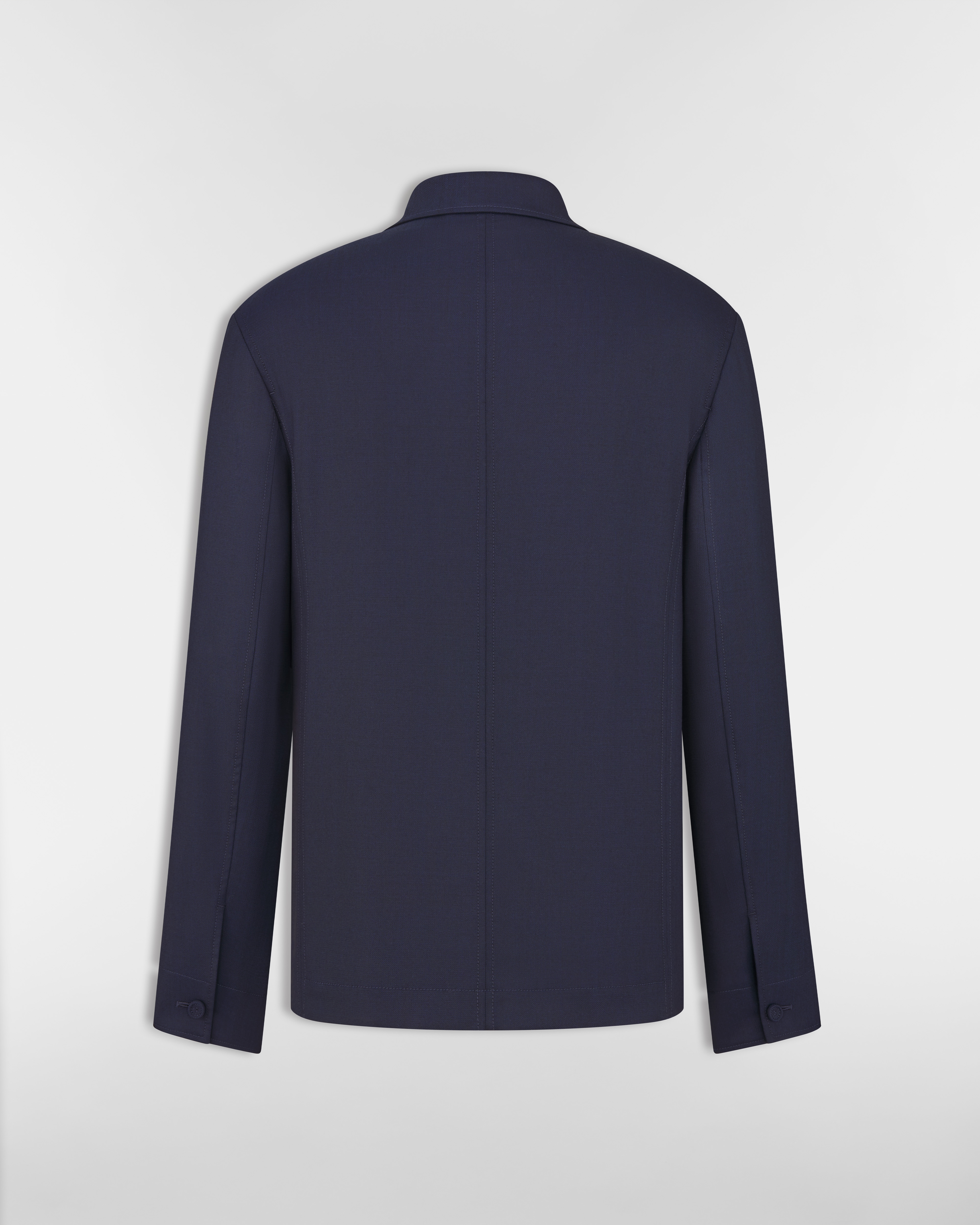 工装夹克 海军蓝色绵羊毛混纺面料 E08