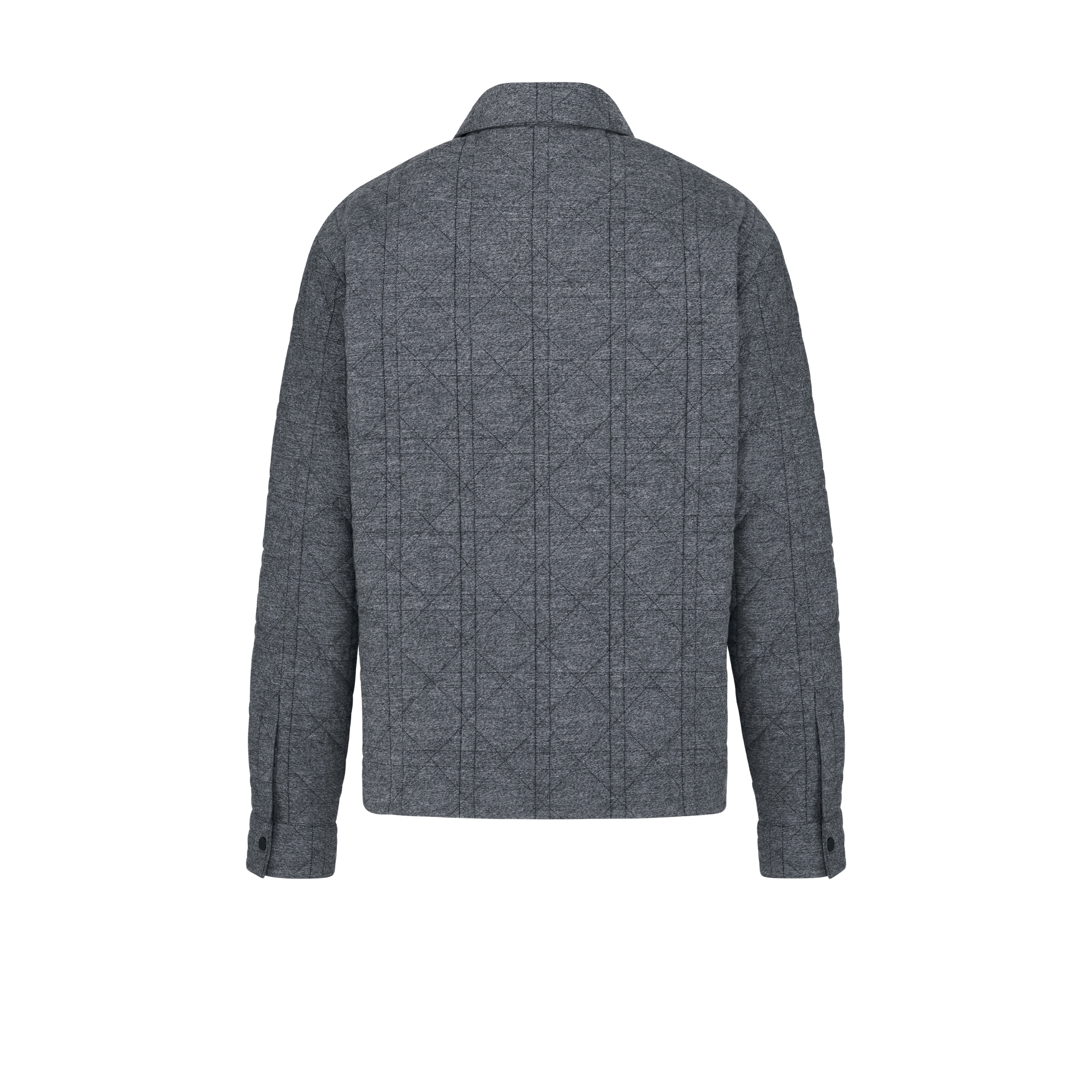 外套衬衫 灰色棉质法兰绒面料藤格纹图案 Christian Dior Couture 刺绣 E08