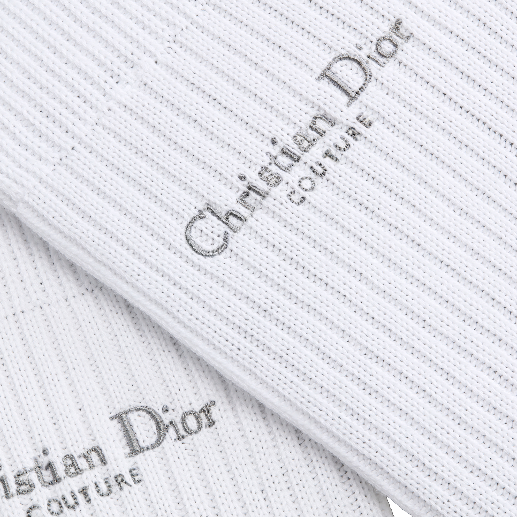 Dior 袜子 白色棉质混纺面料 Christian Dior Couture 刺绣 E09