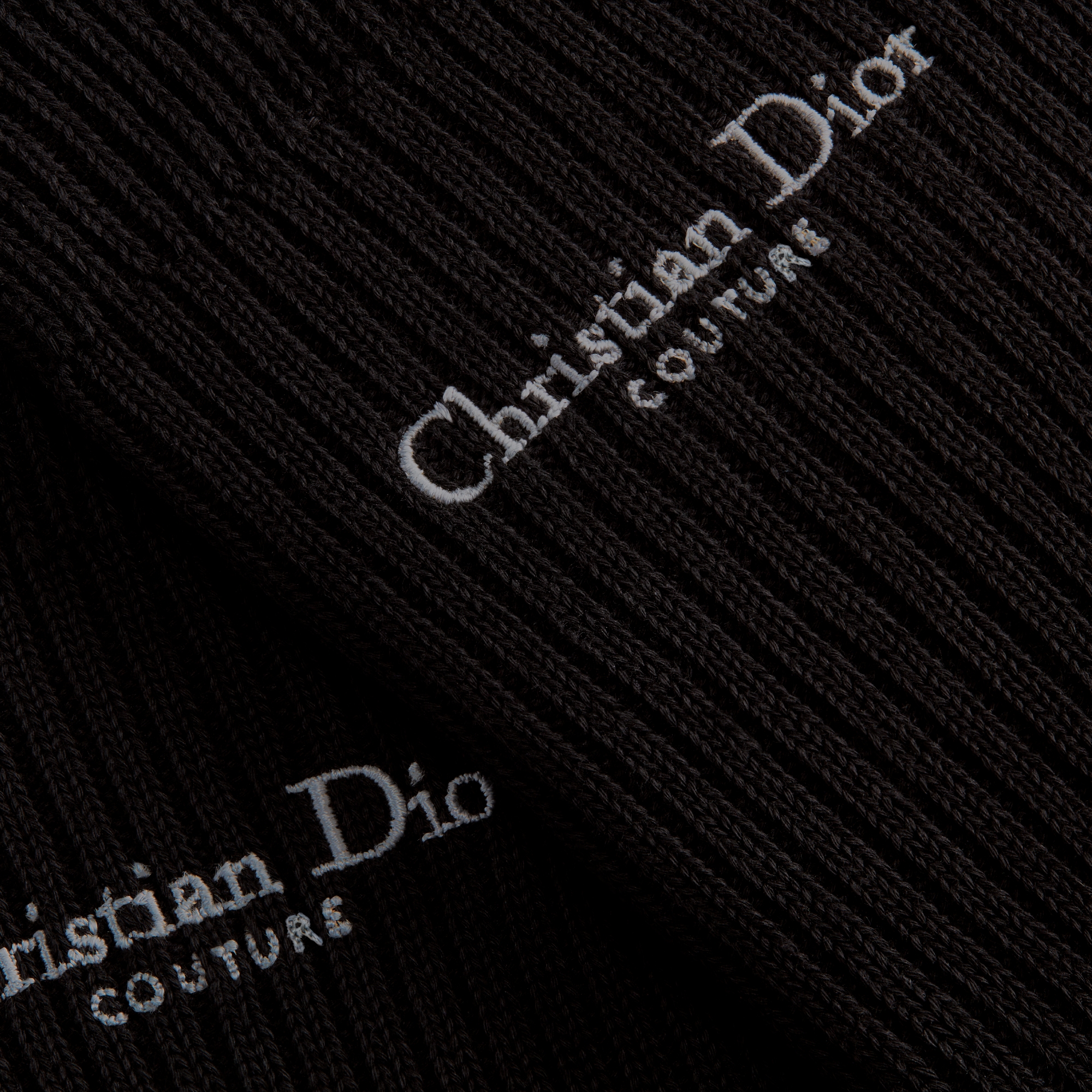 Dior 袜子 黑色棉质混纺面料 Christian Dior Couture 刺绣 E09