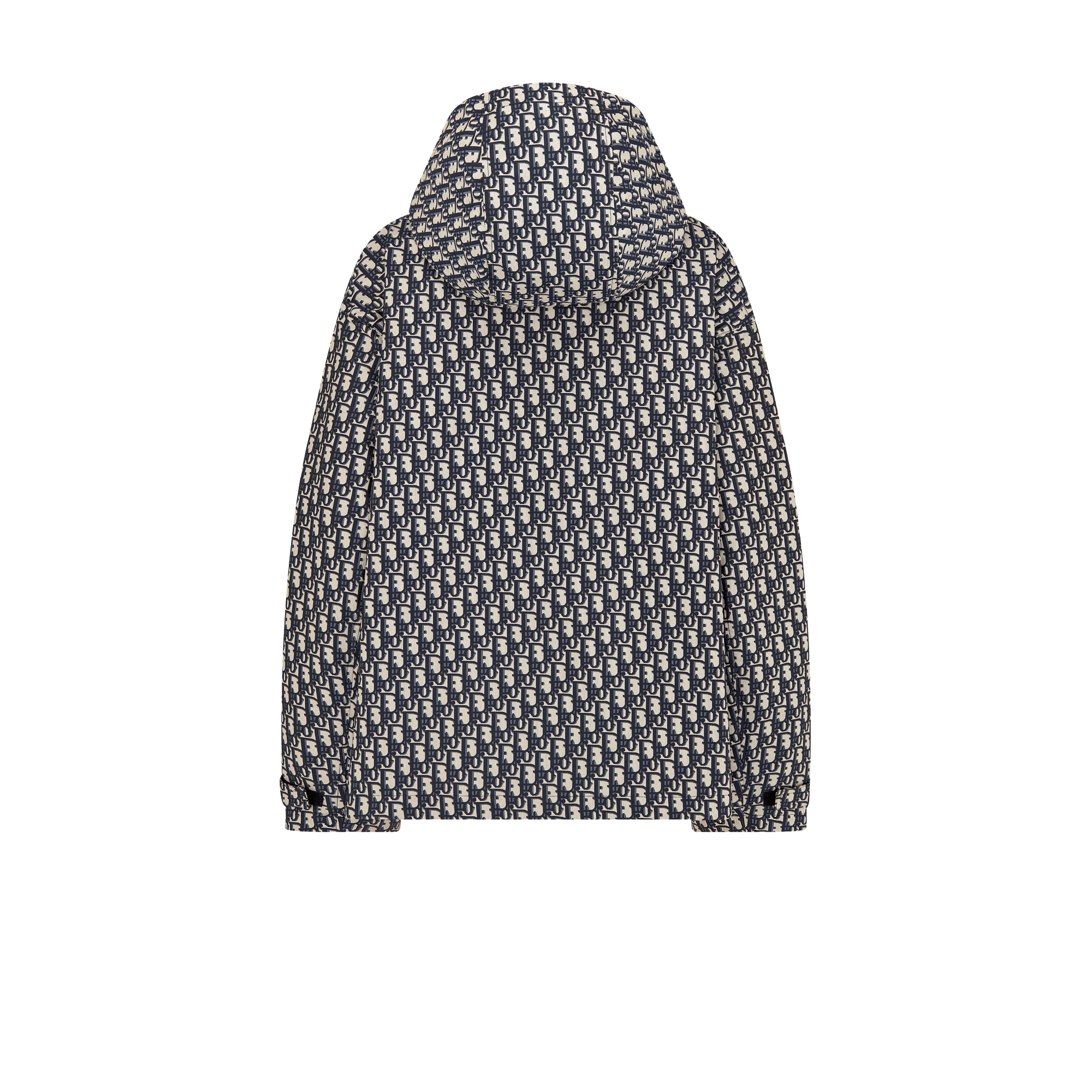 连帽夹克 蓝色塔夫绸科技提花面料 Oblique 印花 E08