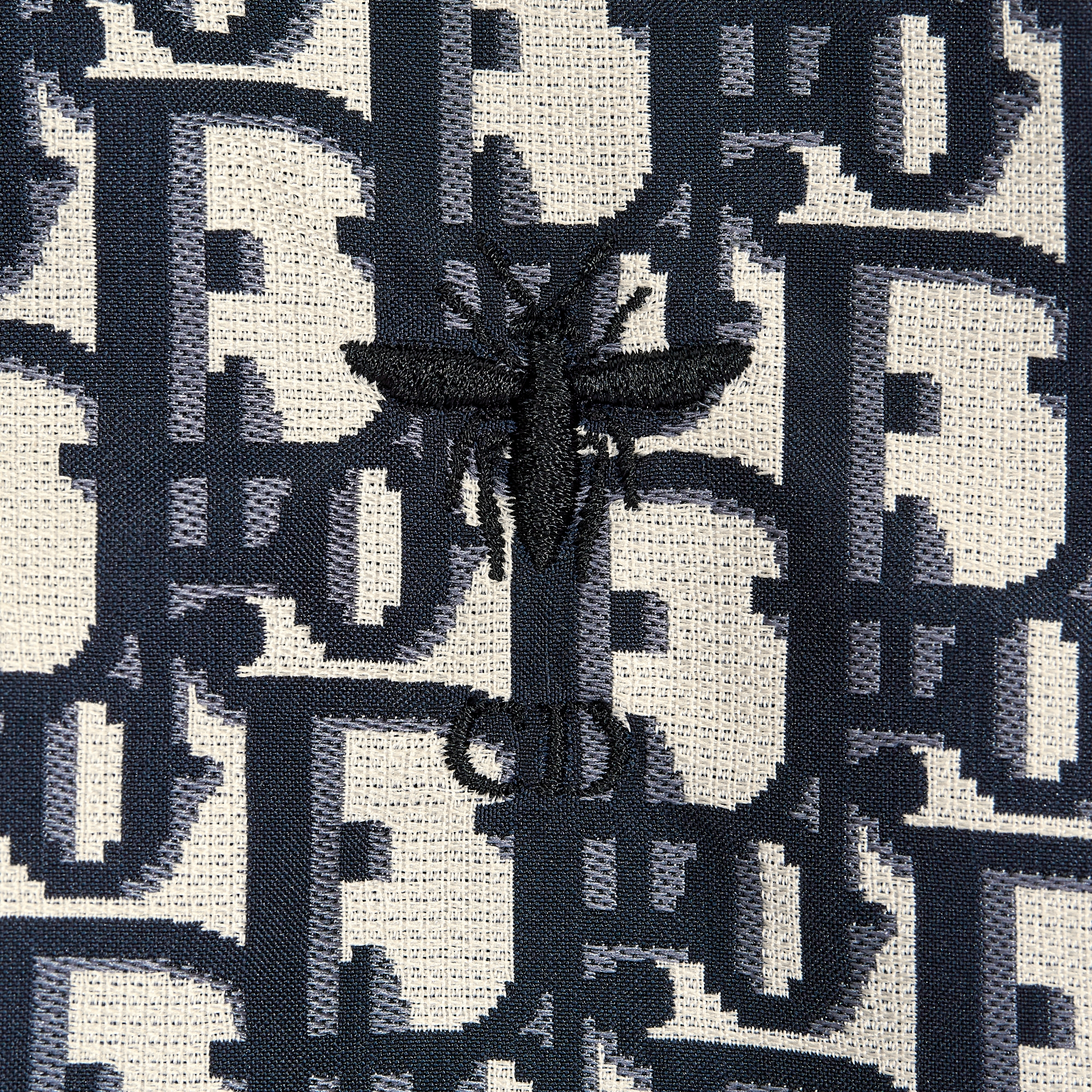 连帽夹克 蓝色塔夫绸科技提花面料 Oblique 印花 E09